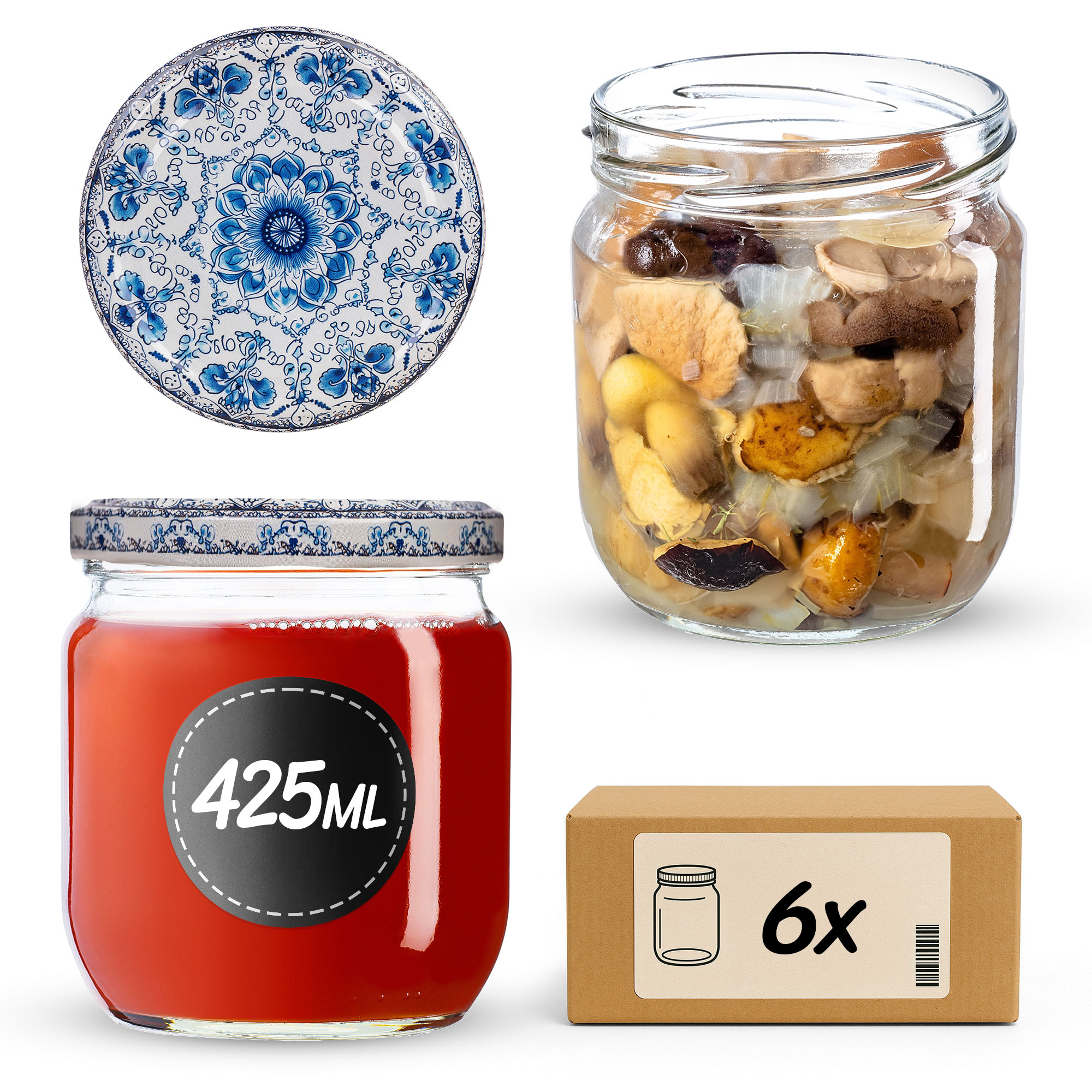Słoiki na przetwory Salla 425ml fi82mm 6szt + wieczko Ceramics 2