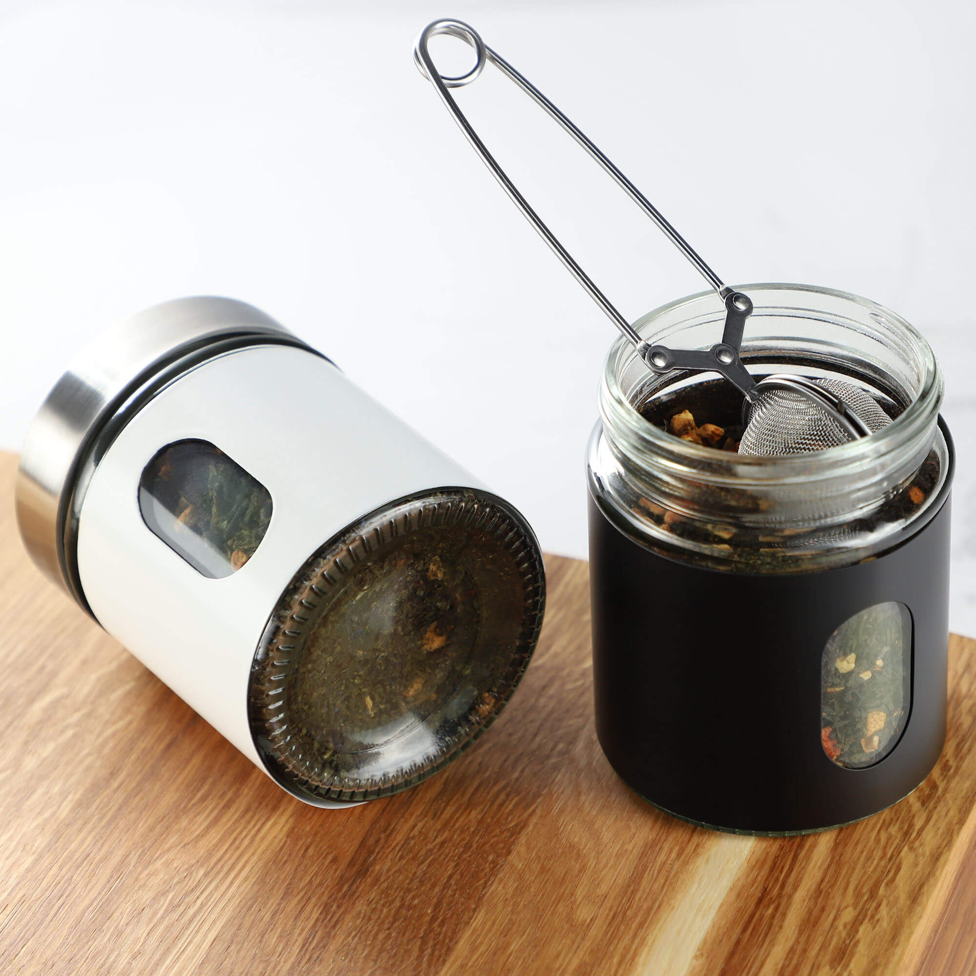 Pojemniki kuchenne Loano 320 ml, czarny + biały, 2 szt.