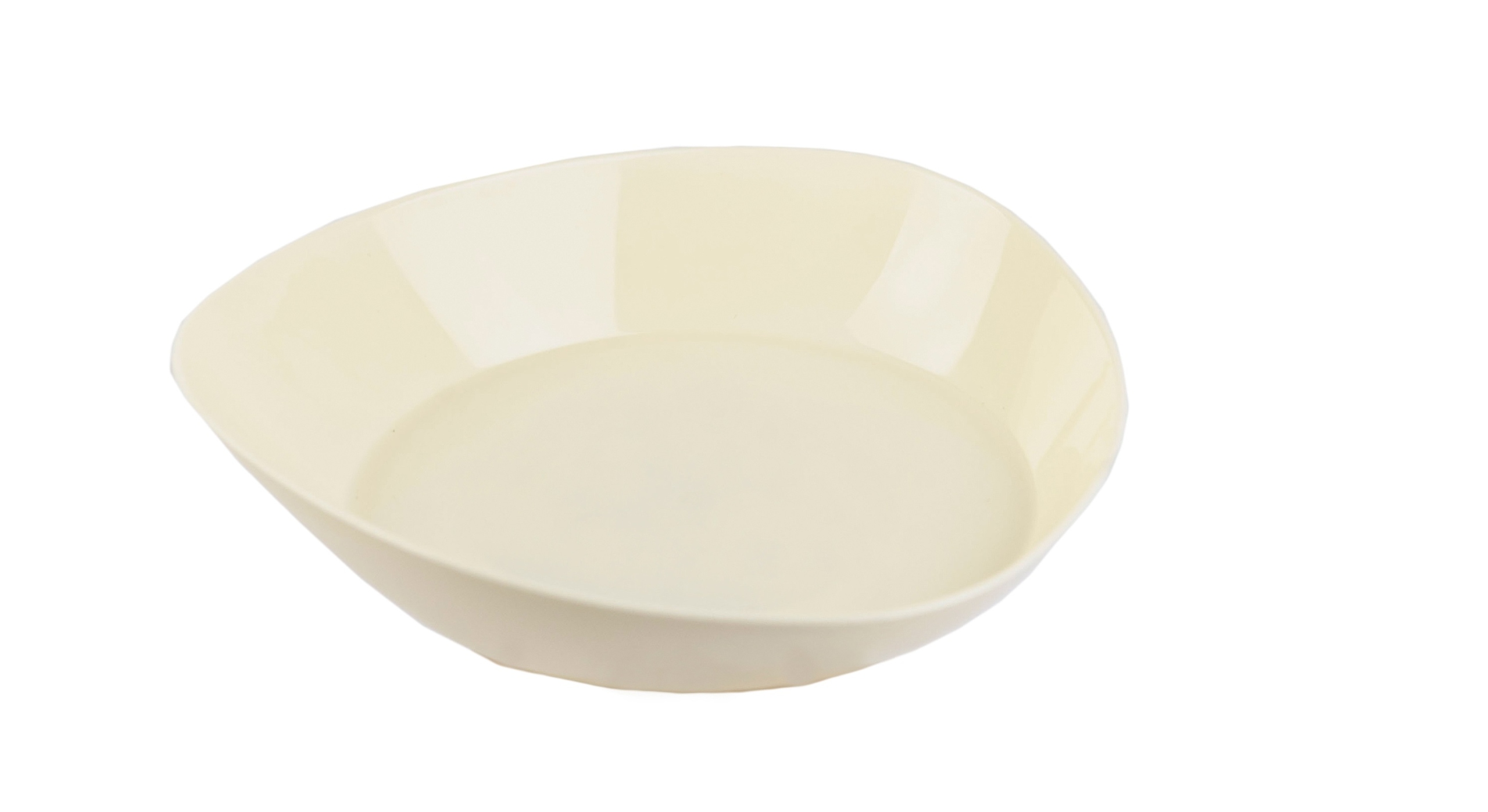 Doniczka trójkątna z podstawką 23 x 16 cm, kremowa