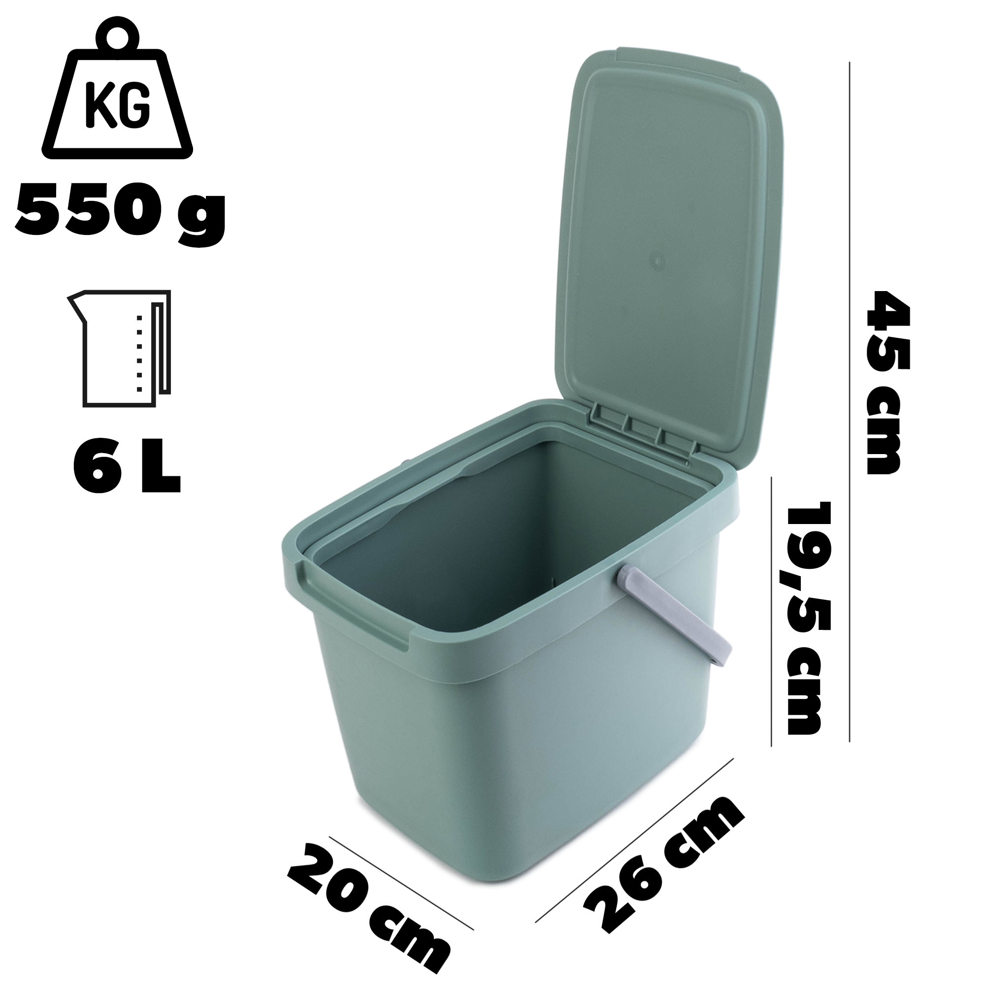 Kosz na śmieci Salans jasny zielony 6L