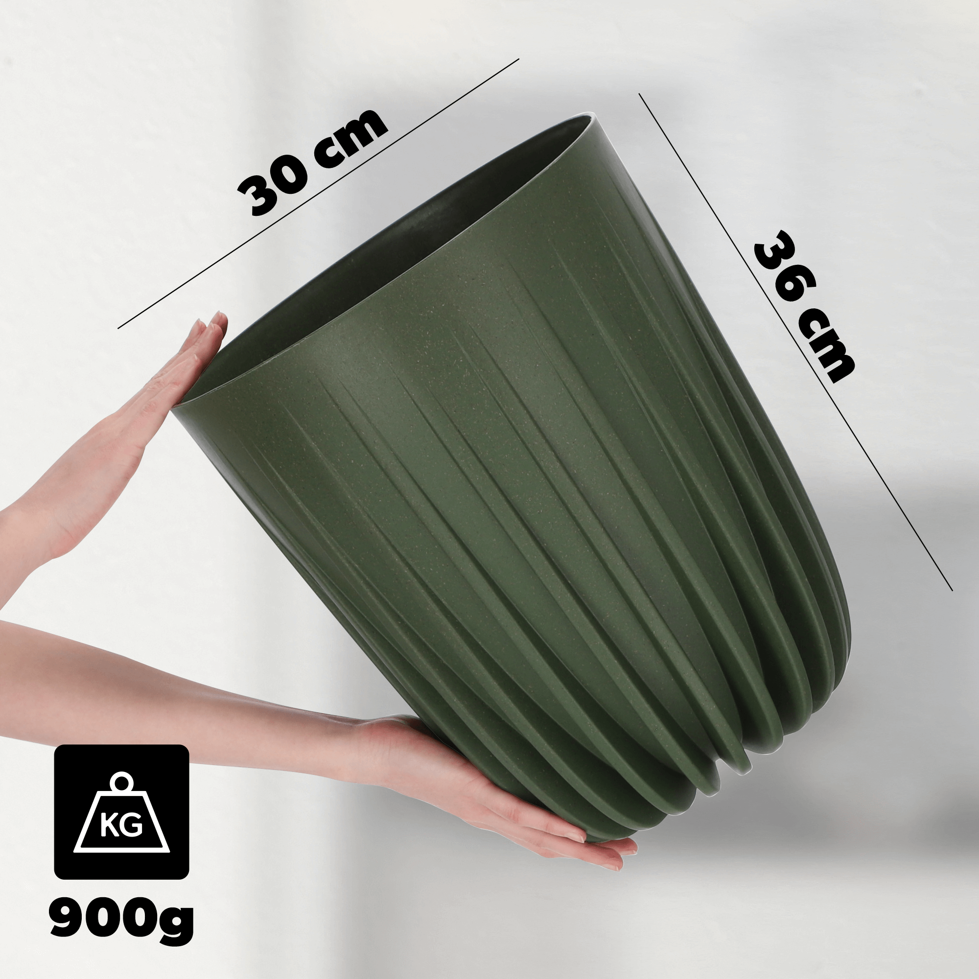 Eko doniczka z wkładem Costa 30 cm, zielona