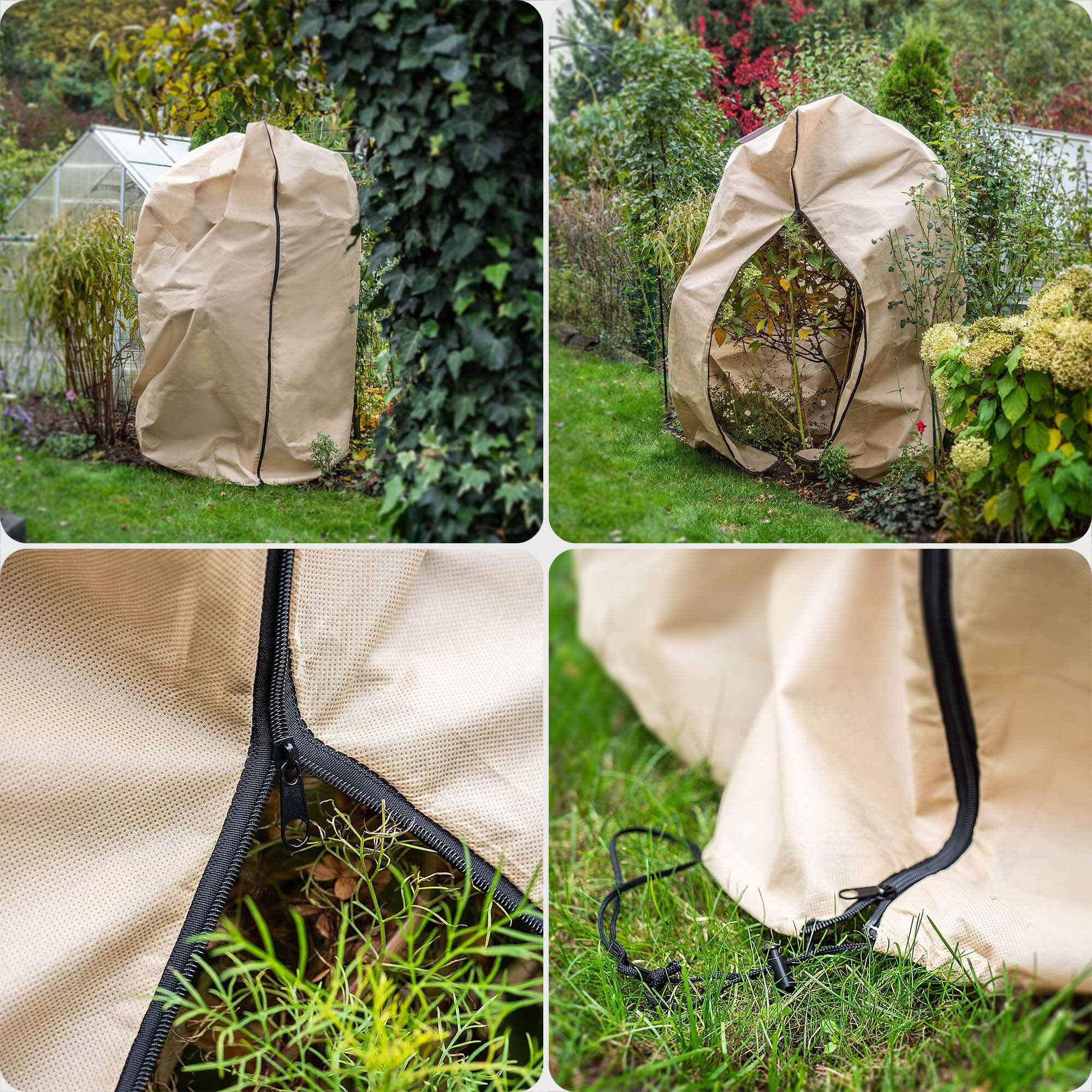 Kaptur ochronny na rośliny Vatan ze ściągaczem 2 x 2.4 m 80 g/m² beżowy 1 szt.