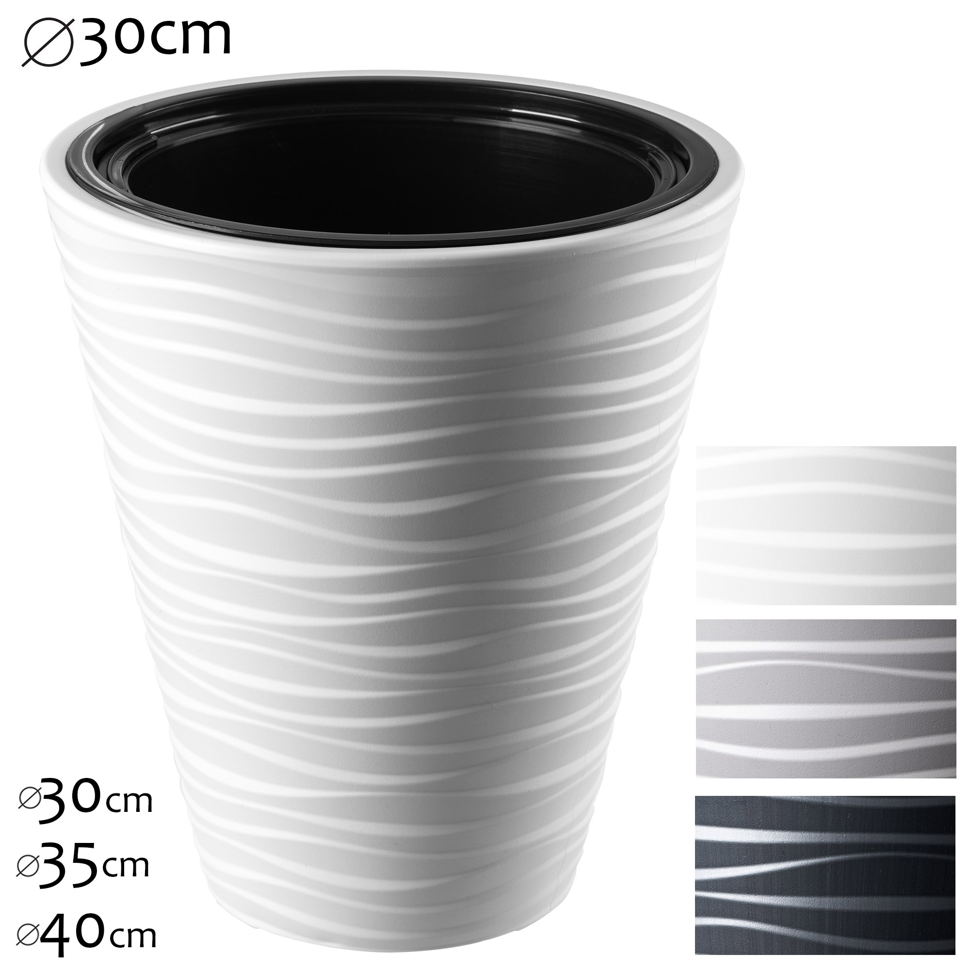 Doniczka okrągła Temara 30 cm biała