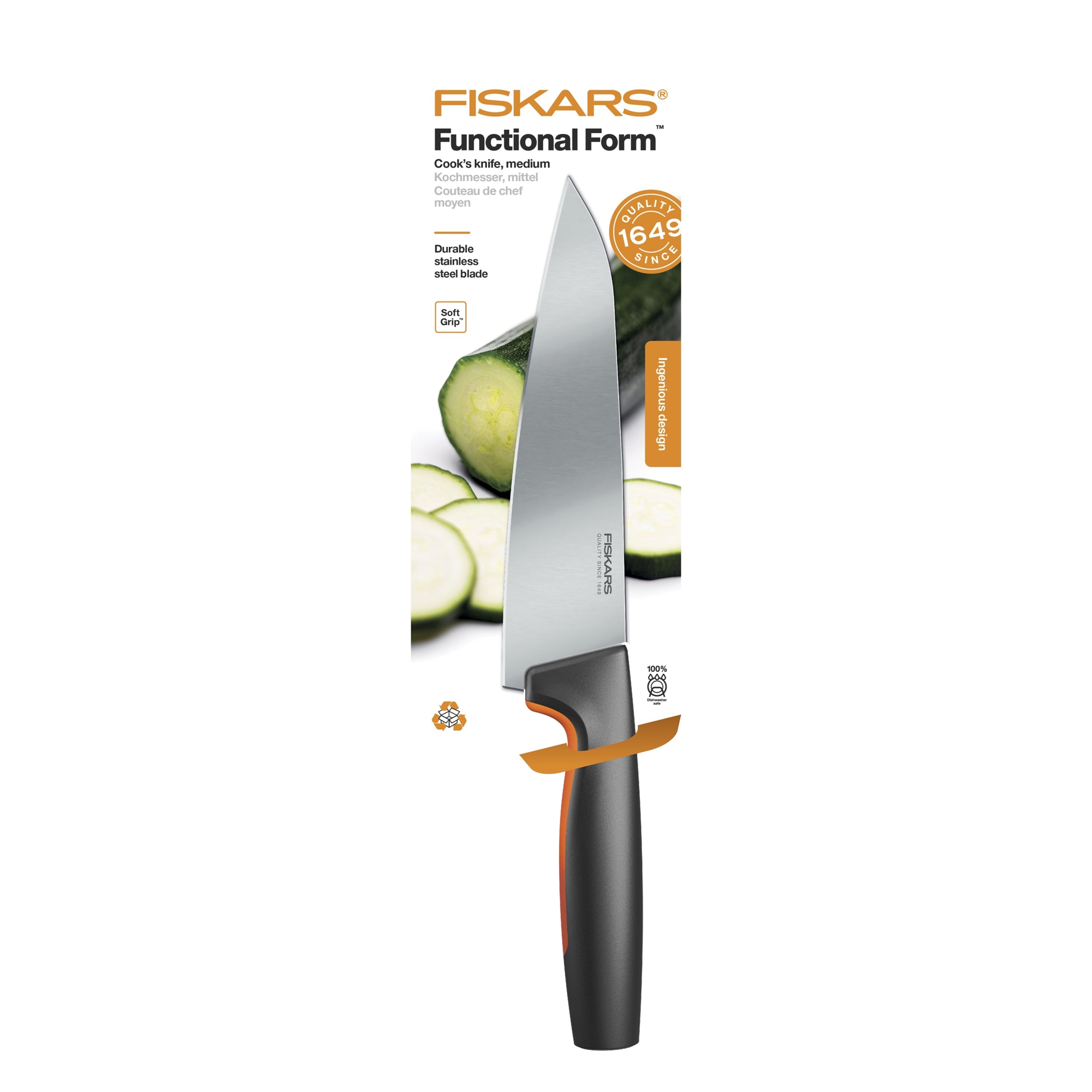 Fiskars 1057535 FF Nóż szefa kuchni średni 17 cm