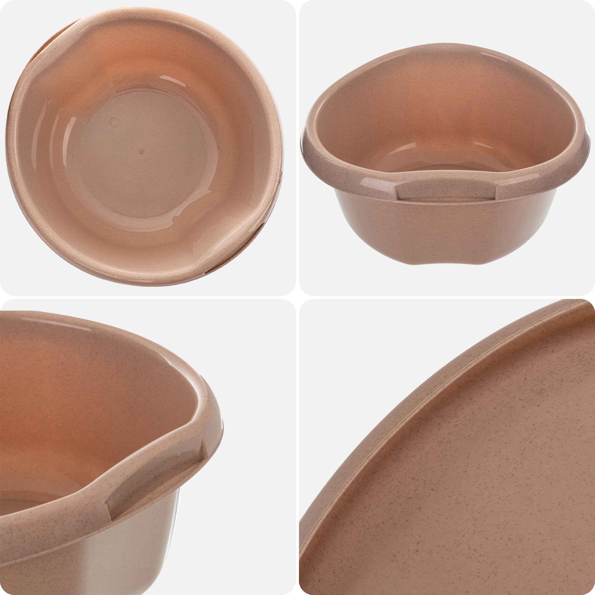 Miednica plastikowa z uchwytami Treix 20L beżowy