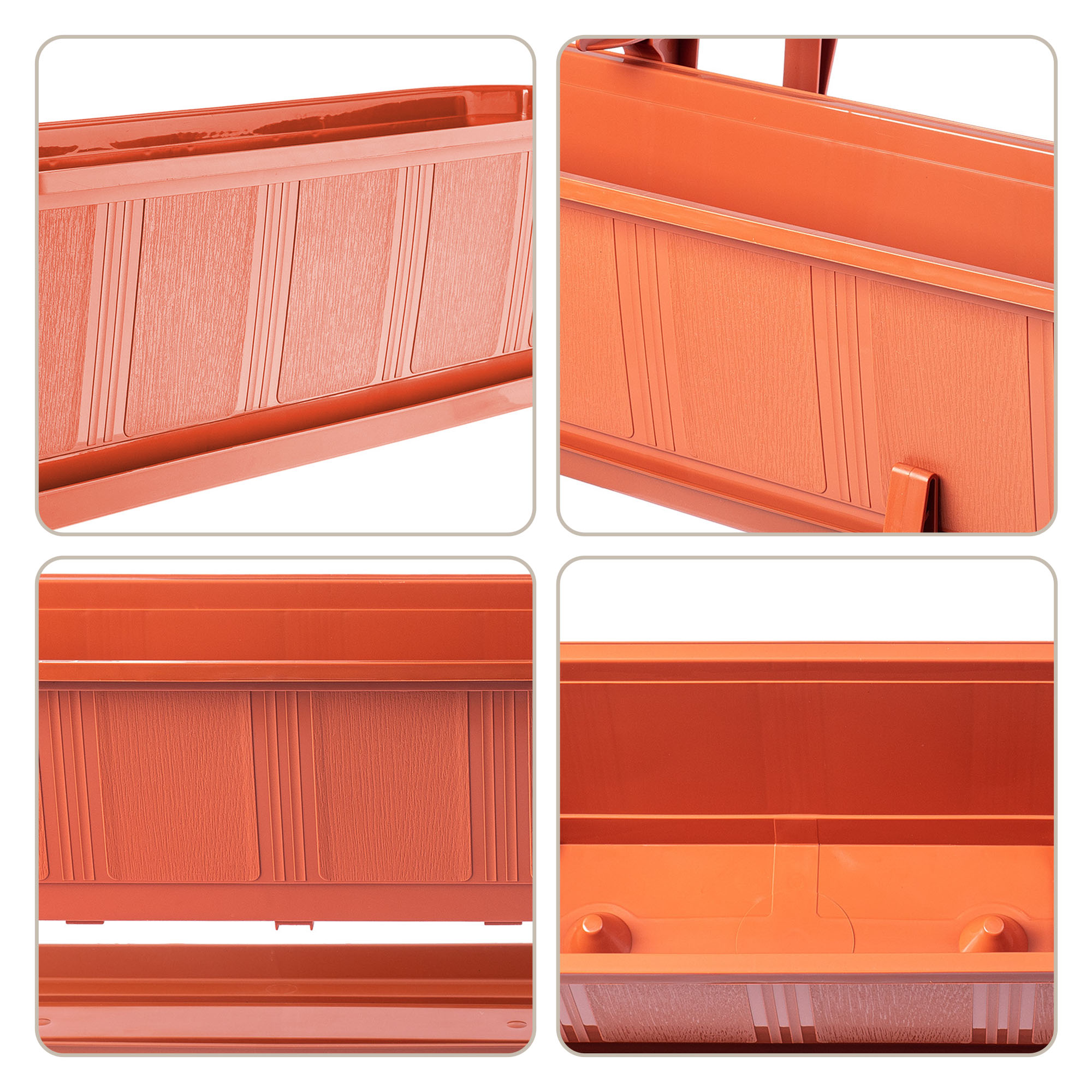 Doniczka balkonowa z uchwytami Oste 40 cm + 60 cm, terakota