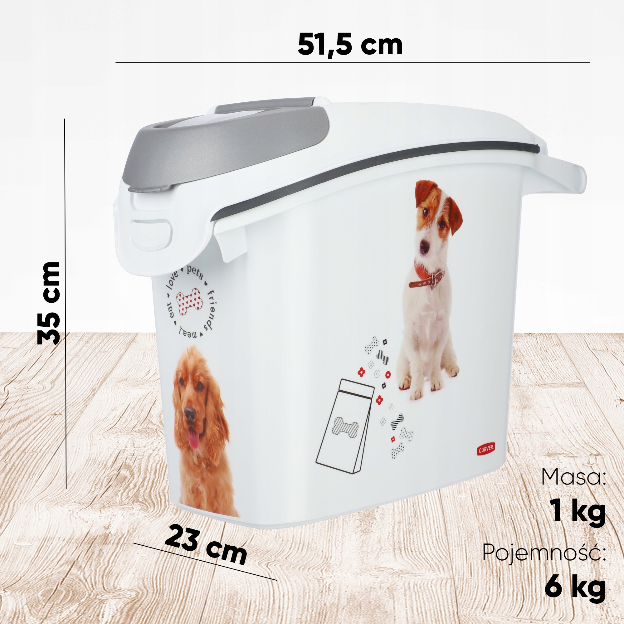 Pojemnik na karmę Curver Pet Life 35 x 51, biały