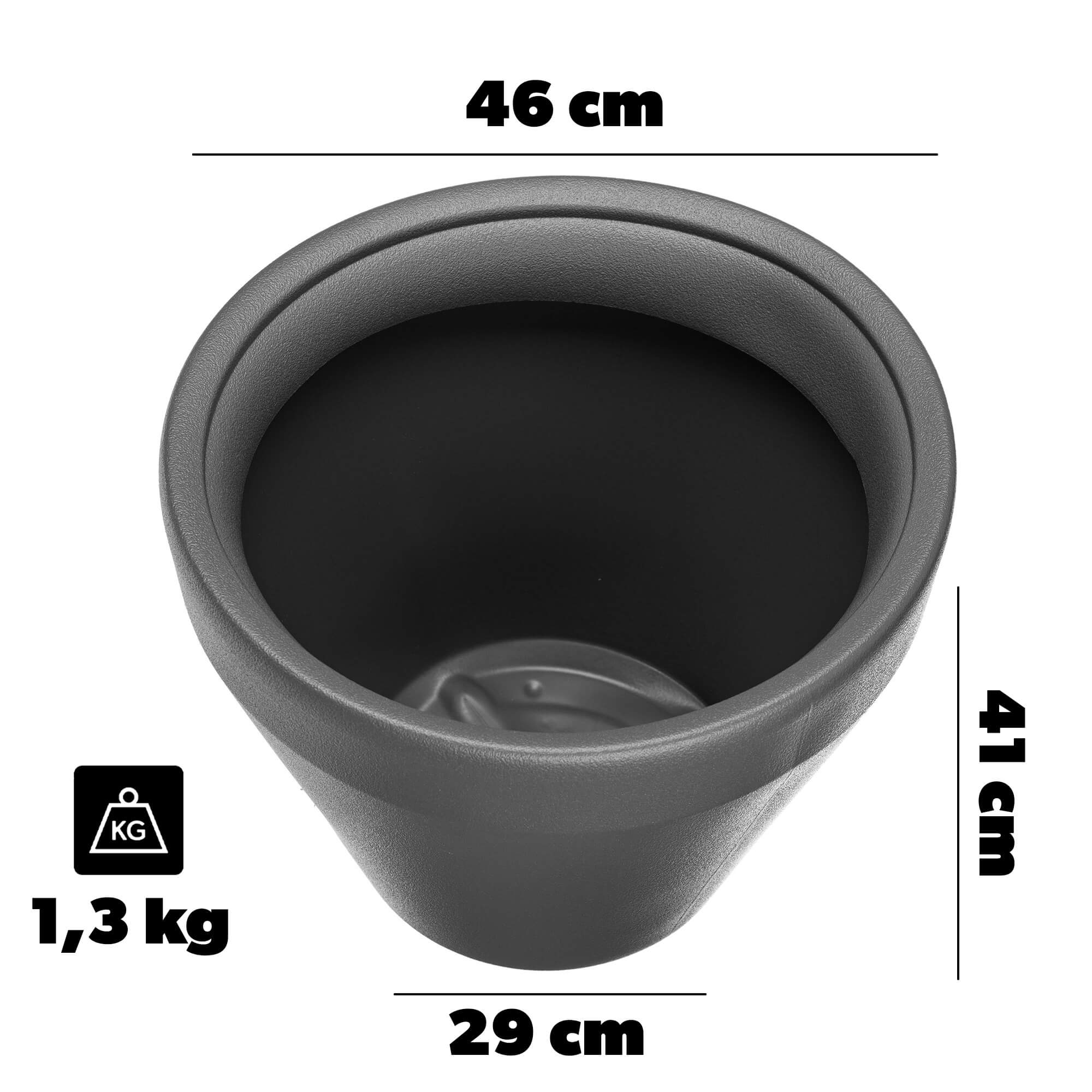 Donica na rośliny Carife 46 cm antracytowa