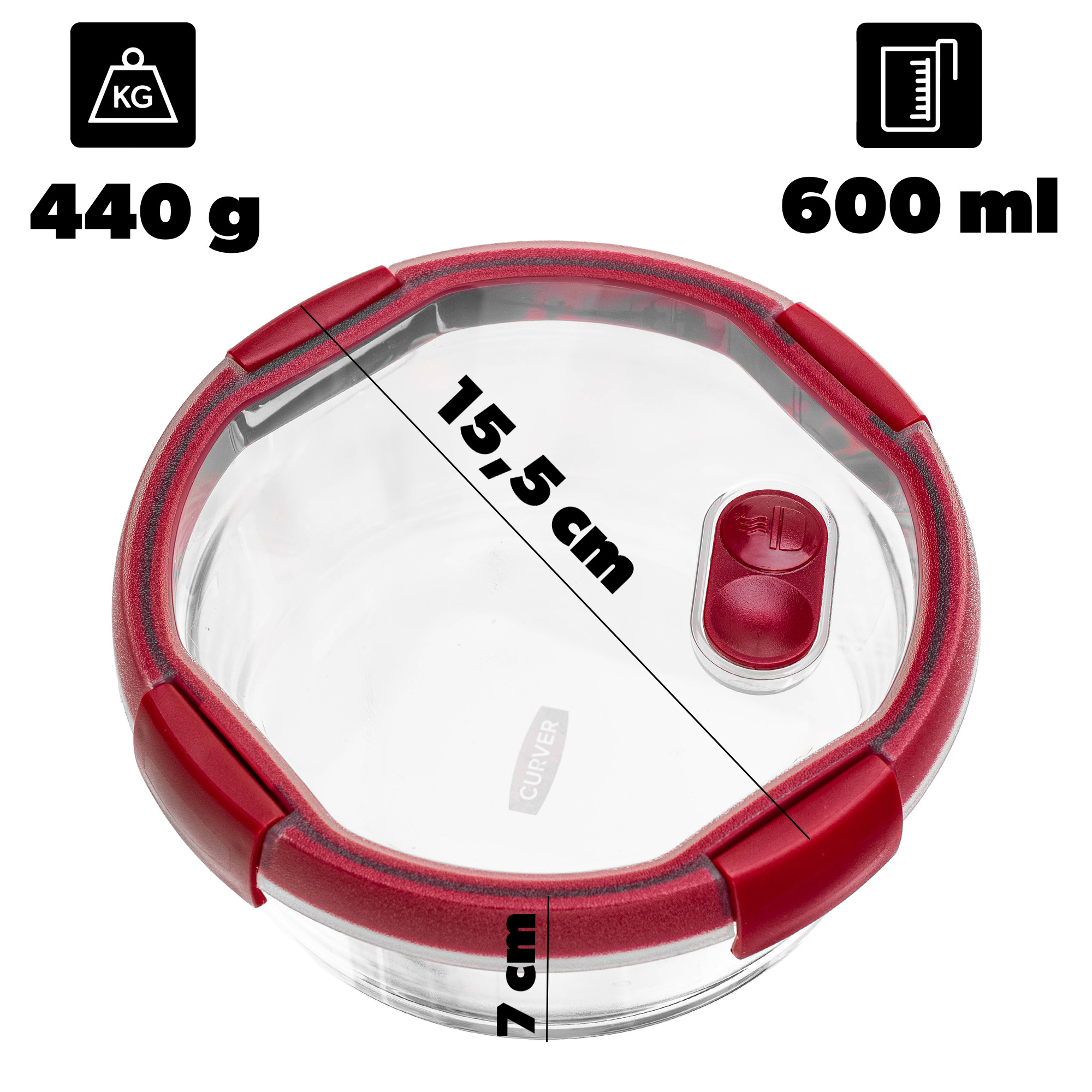 Pojemnik żaroodporny z pokrywką Curver Smart Cook 0.6L