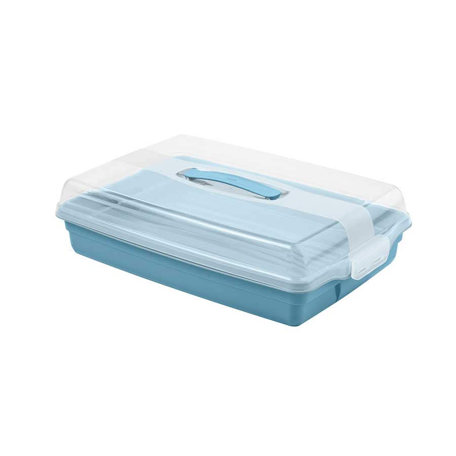 Pojemnik prostokątny na ciasto Curver Chef&Home 29.5 x 45 cm niebieski