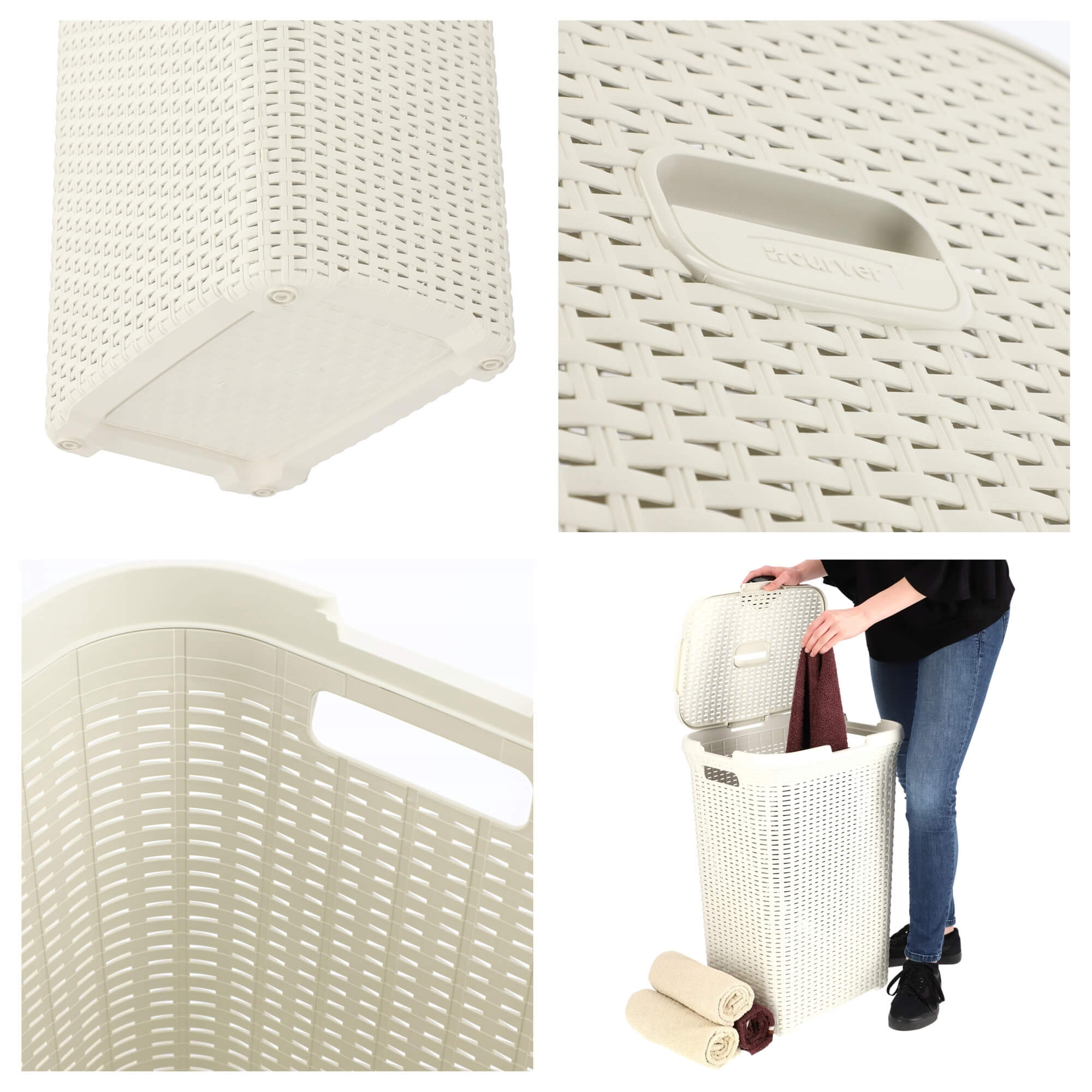 Kosze z pokrywą Curver Natural Style 60L mix kolorów, 2szt.