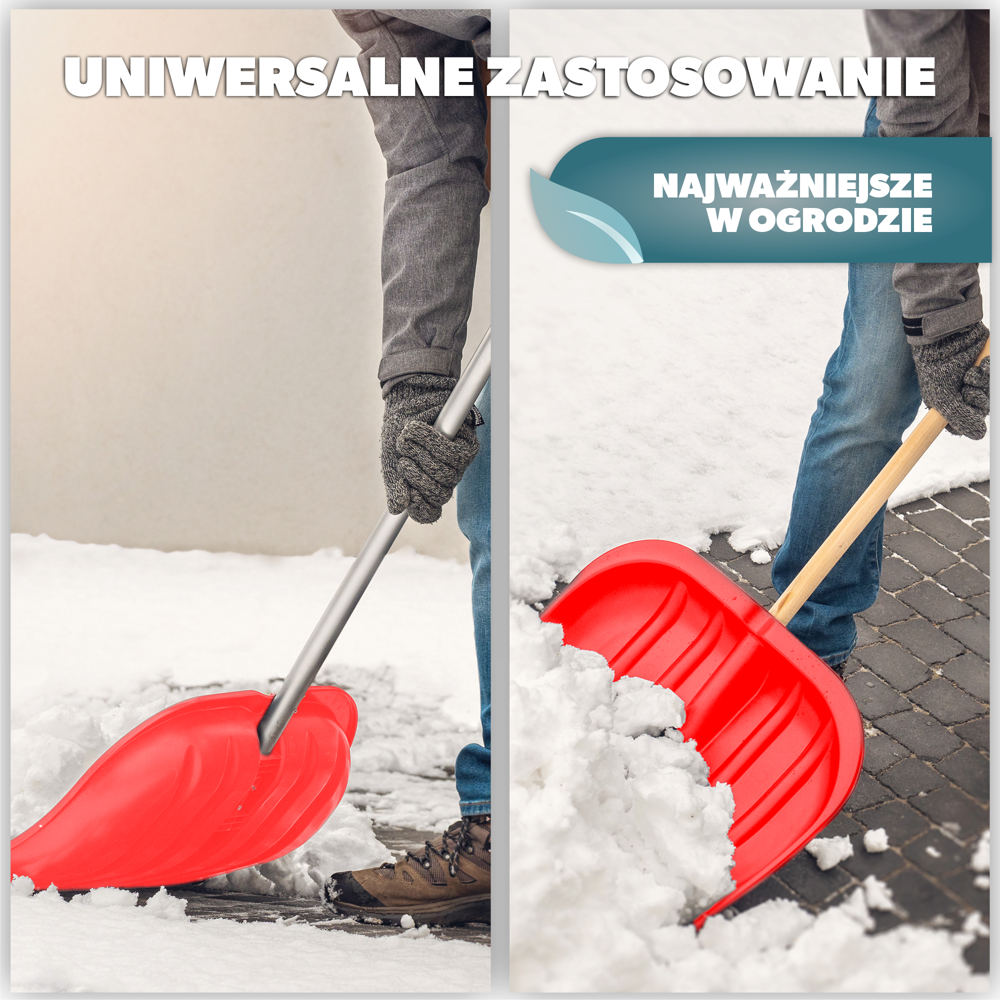 Zestaw do odśnieżania śniegu niebieski + szufla czerwona