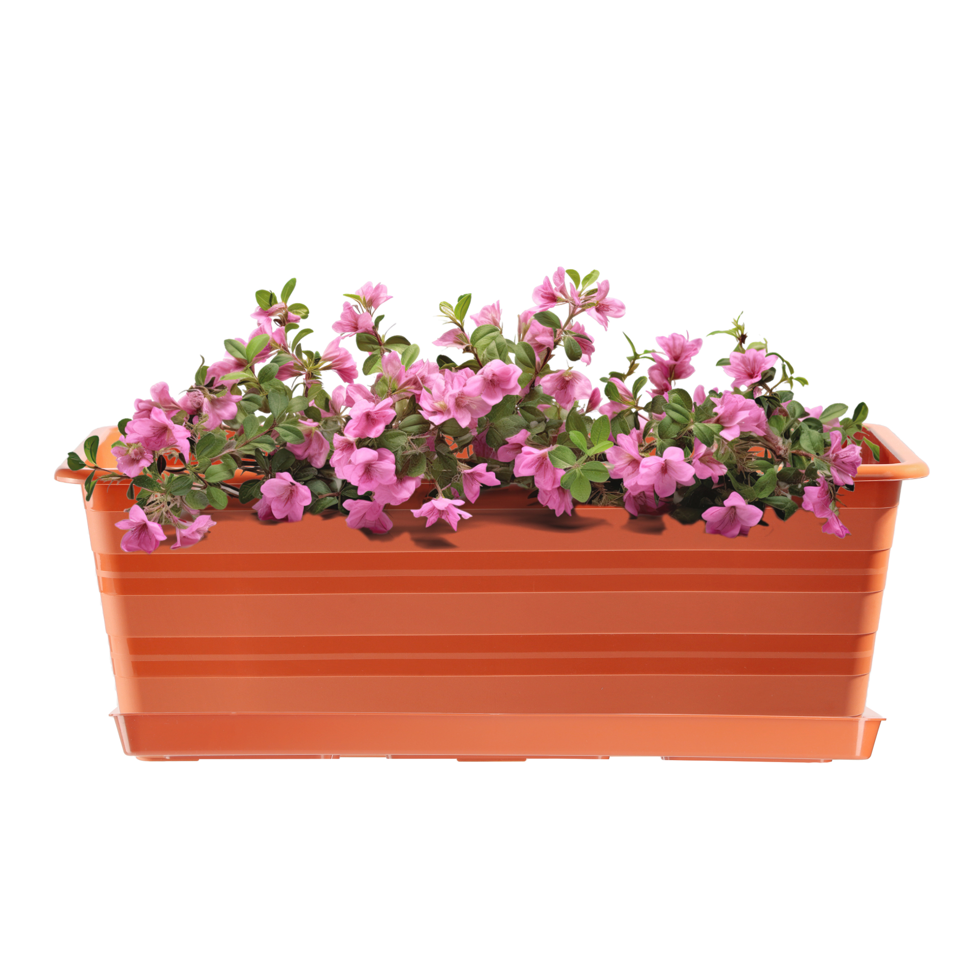 Doniczka balkonowa Cati 40 cm + podstawka 40 cm, terrakota