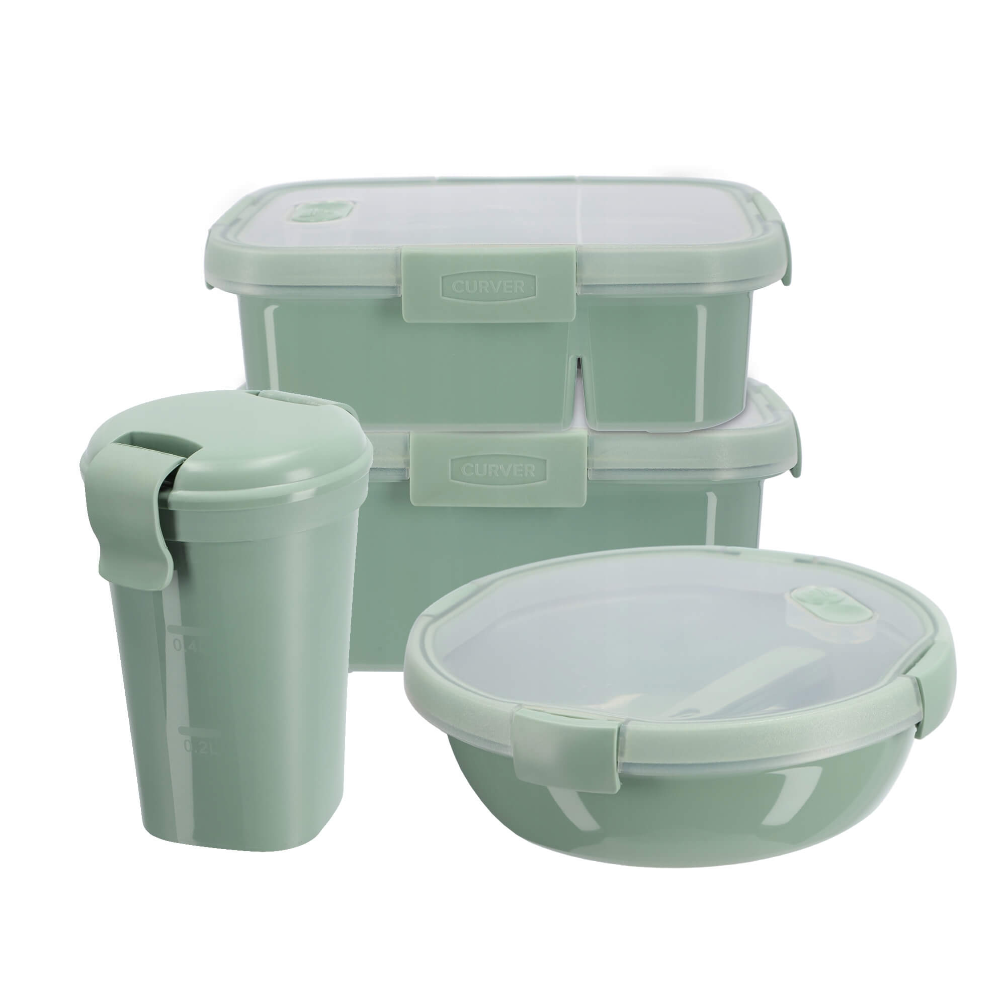 Pojemniki na żywność Curver Eco zielone 4 szt.