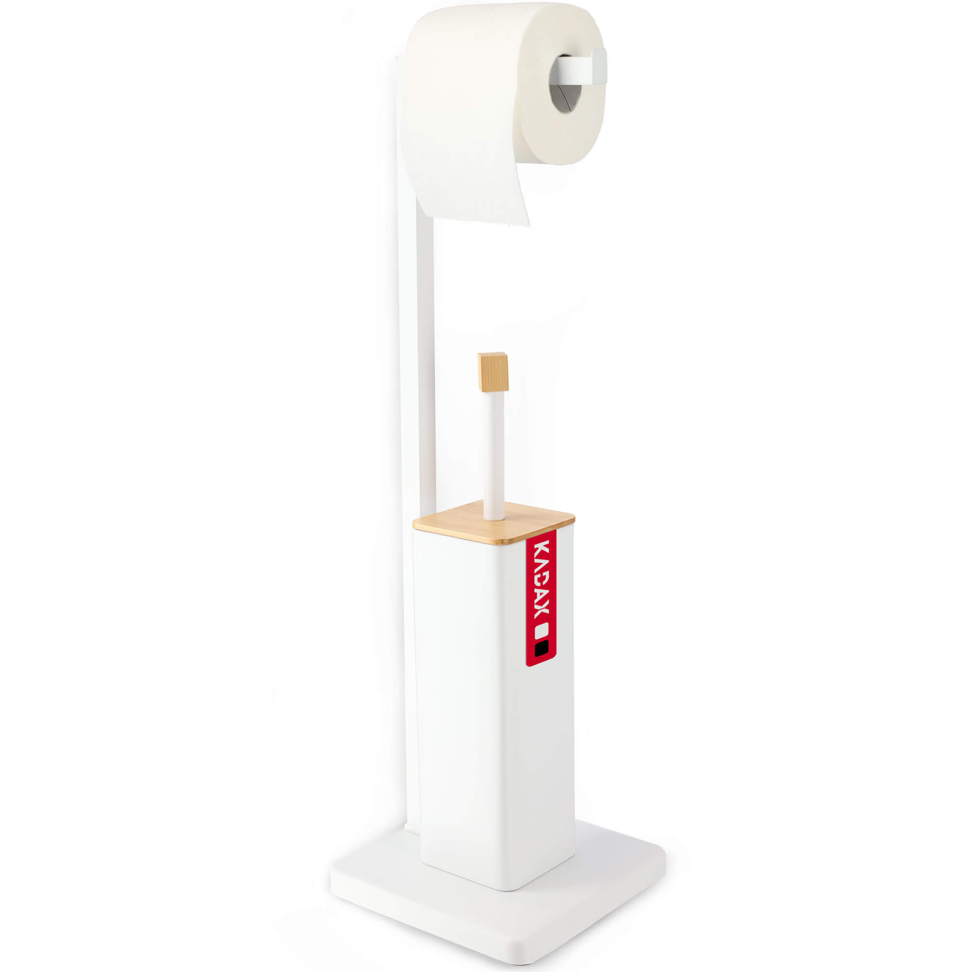 Zestaw łazienkowy Tapio stojak na papier toaletowy + szczotka do WC, biały