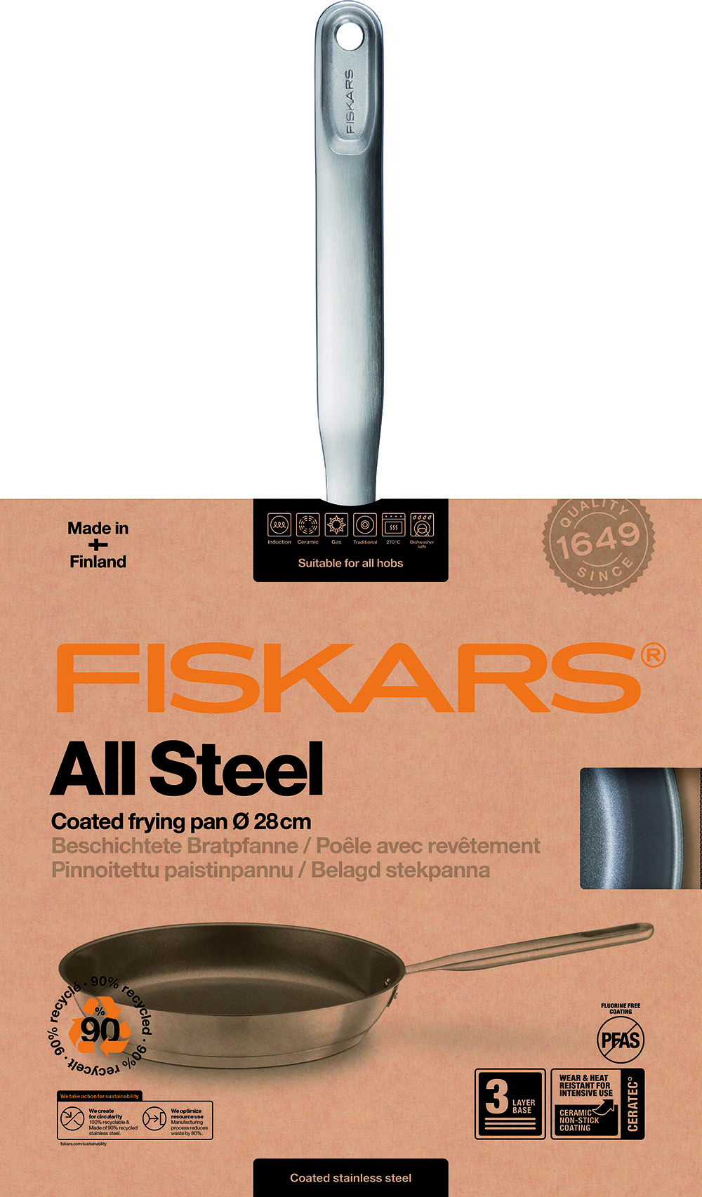 Fiskars 1064745 All Steel Patelnia 28 cm