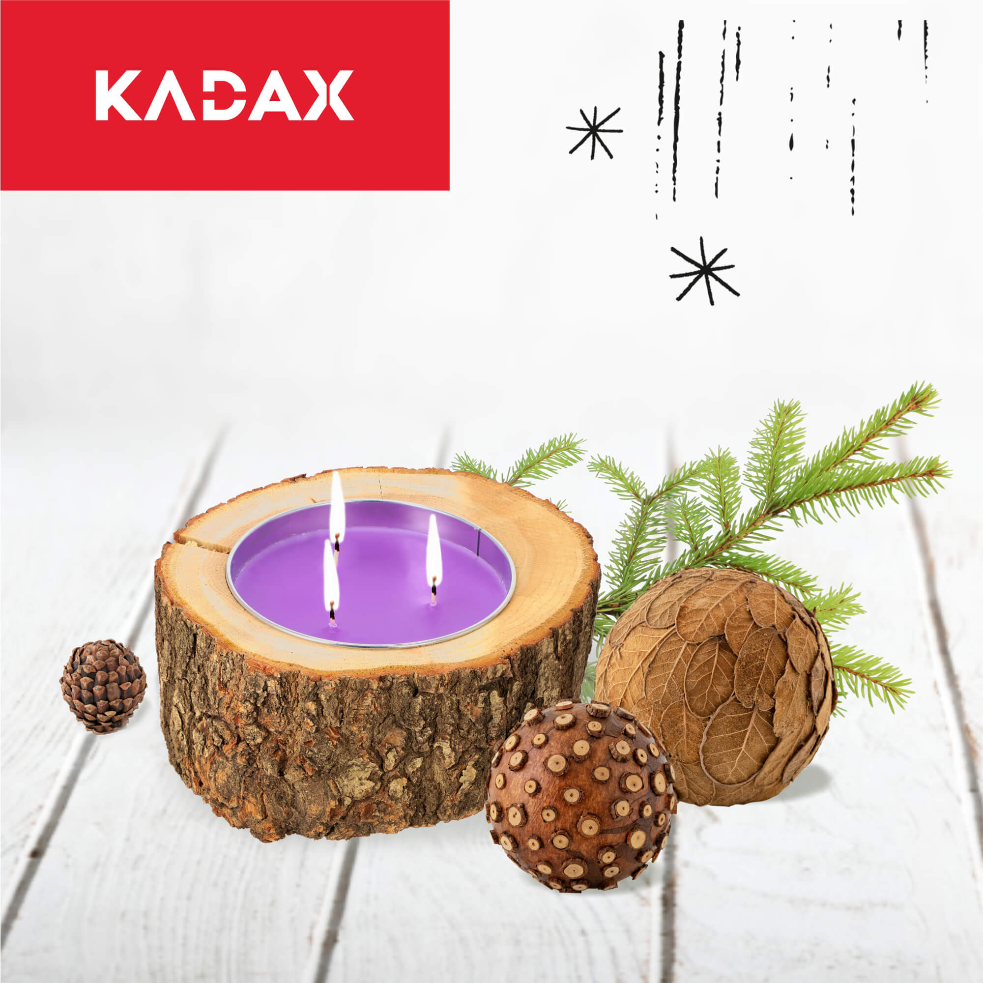 Świeca rustykalna zapachowa duża 18 cm, lawendowa