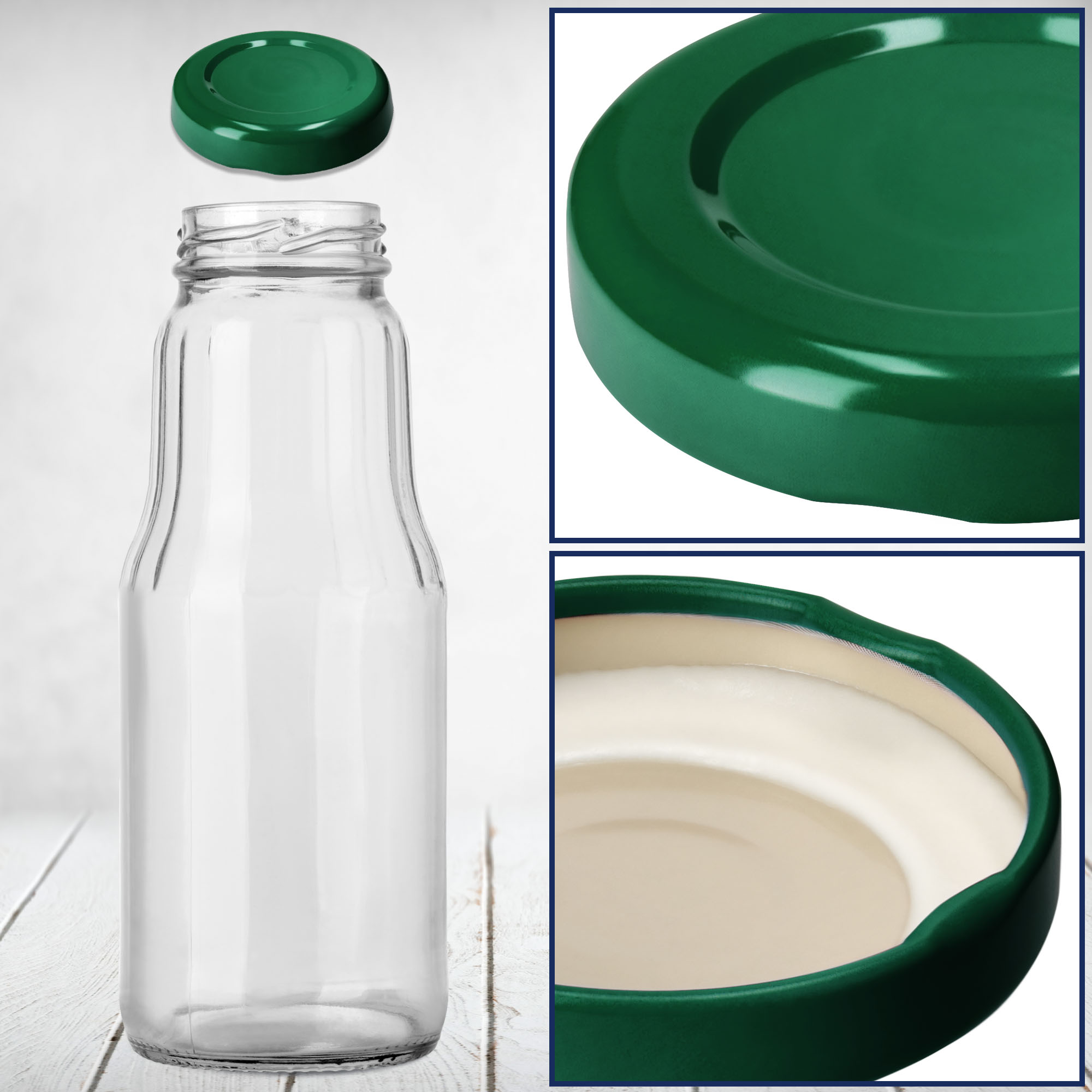 Metalowe wieczka do słoików i butelek Tranas fi 33mm zielone, 200szt