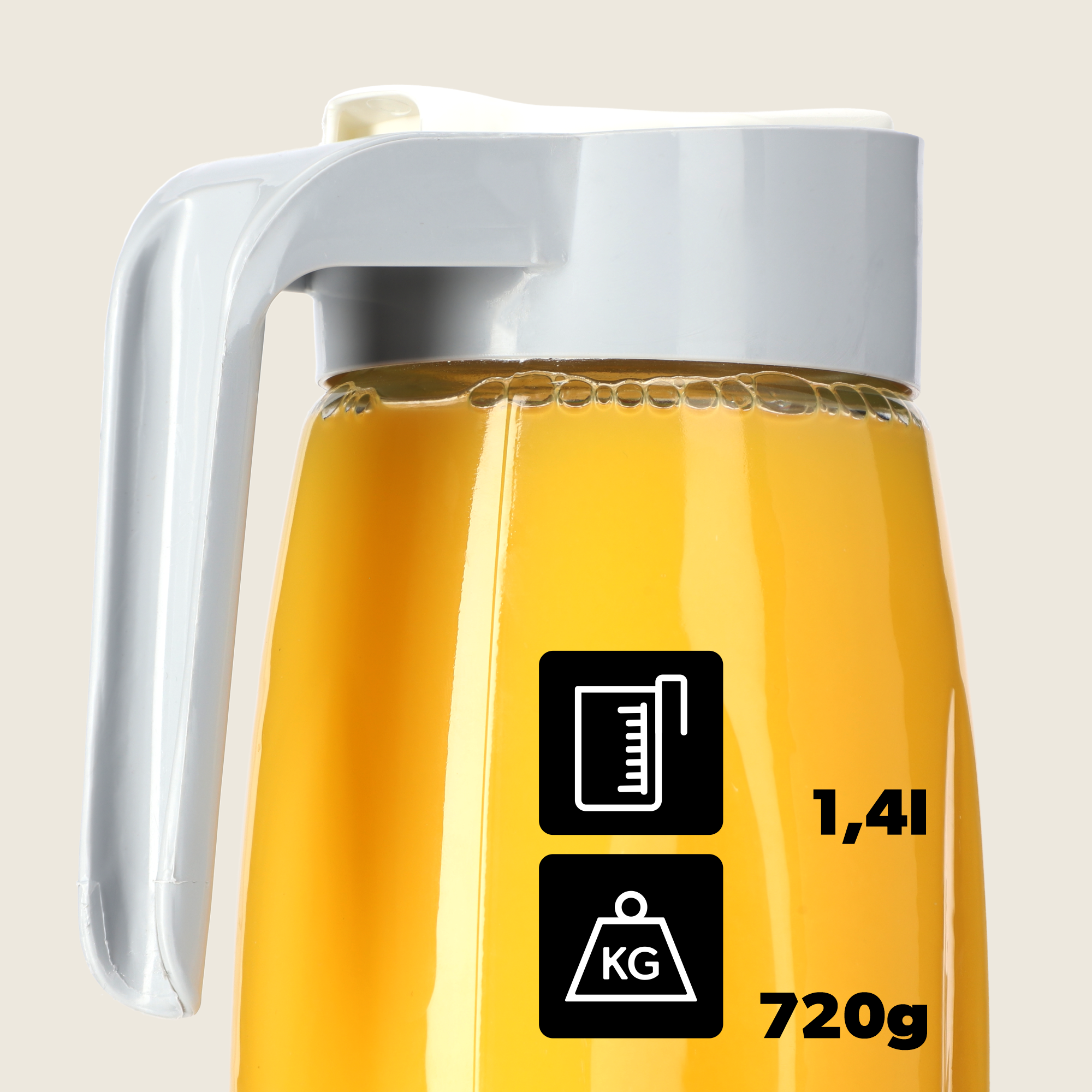 Dzbanek z pokrywką do soku i zimnych napojów 1,4L szary