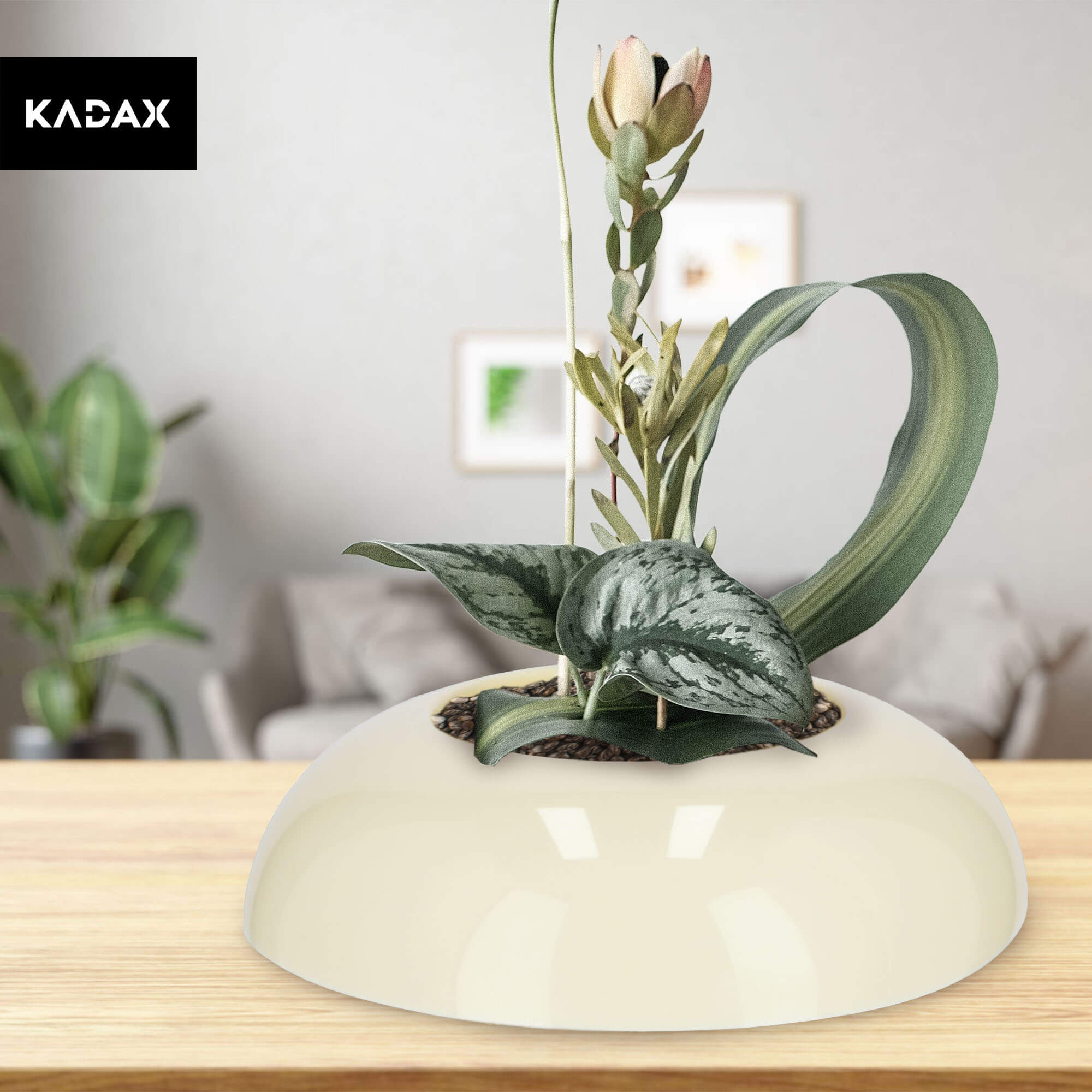 Ikebana na kwiaty okrągła 5 x 18 cm, kremowa