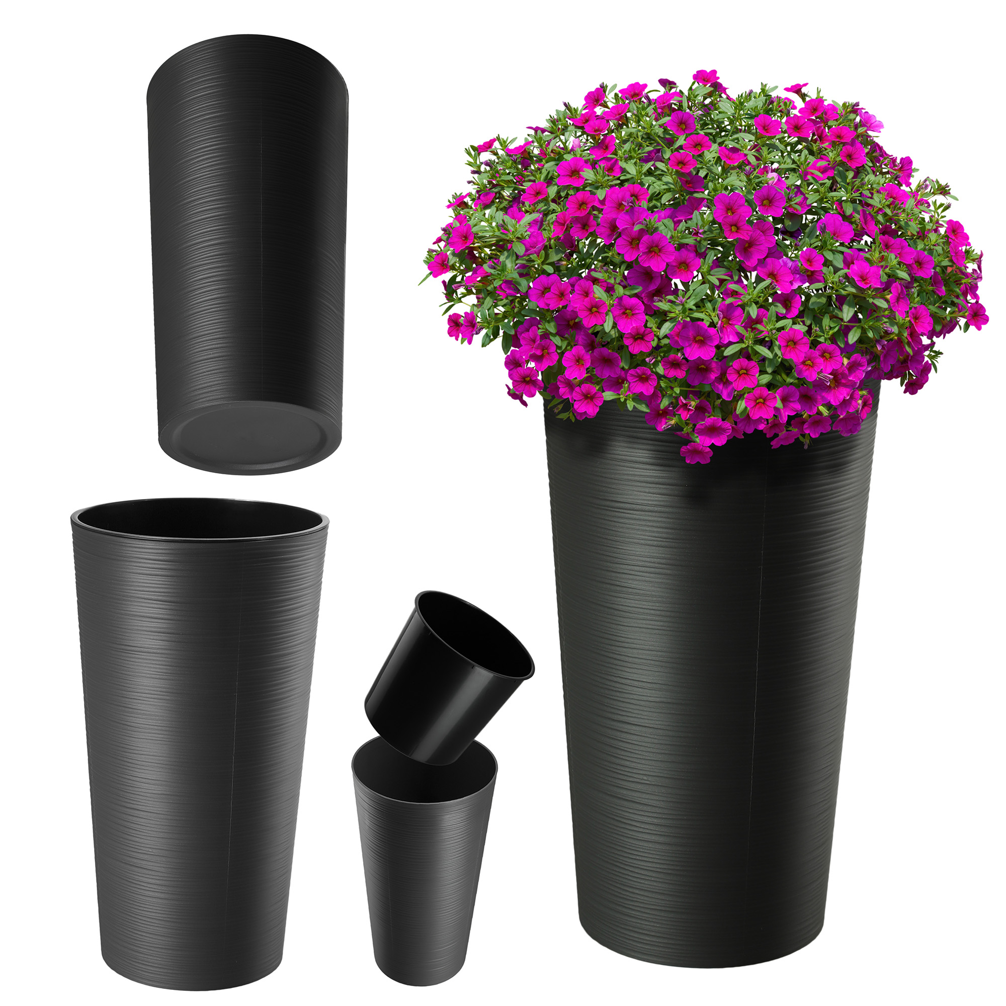 Doniczka na kwiaty Merag 26 cm grafit