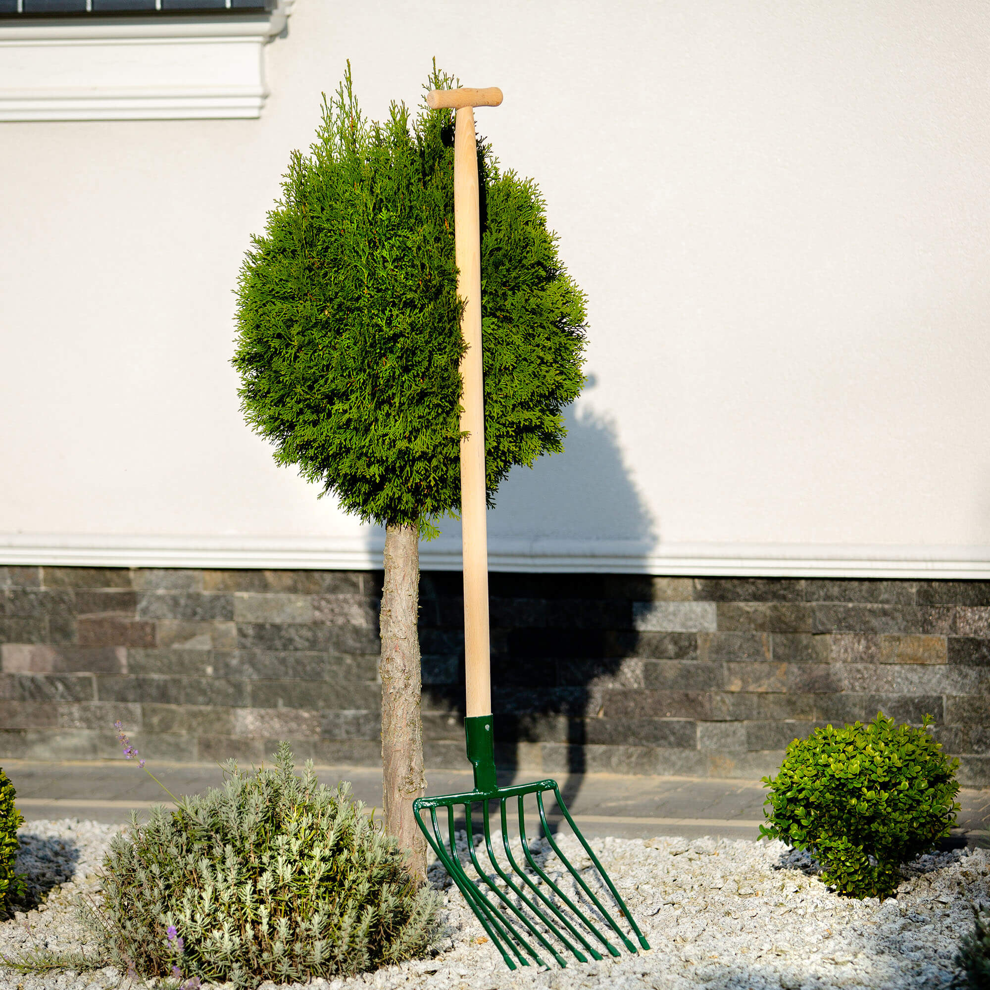 Widły metalowe Vialle 9-zębne 131 cm, zielone
