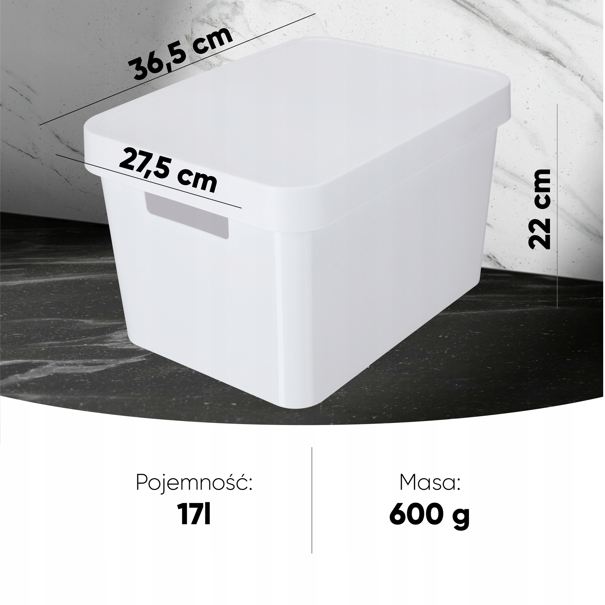 Pojemniki do przechowywania Curver Infinity 4.5+11+17L białe gładkie