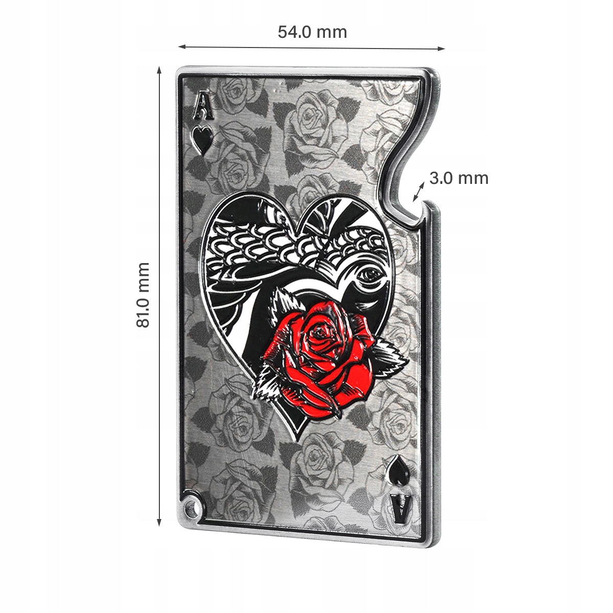 Otwieracz do butelek Banon 8 cm czarno-czerwony kier