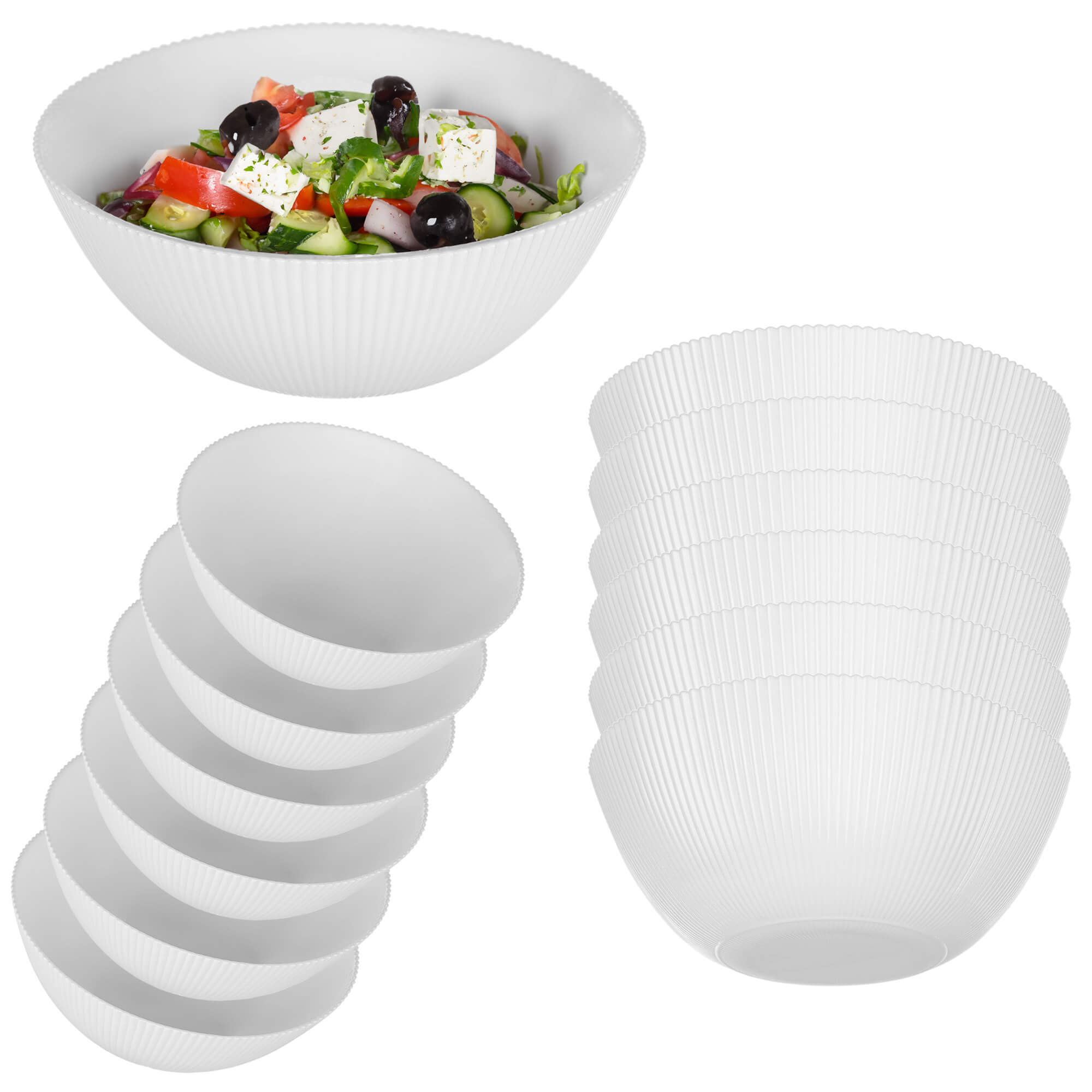 Salaterka szklana Regno 20.3 cm biała 6 szt.