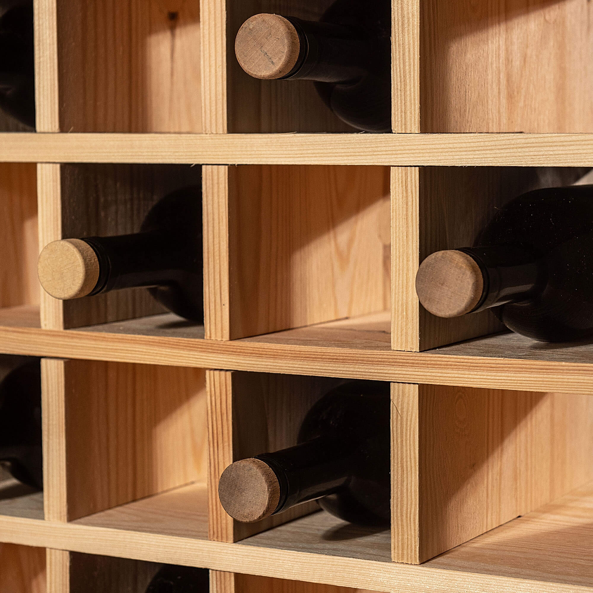 Regał na wino Loreo szachownica drewniany jasny brąz 2szt