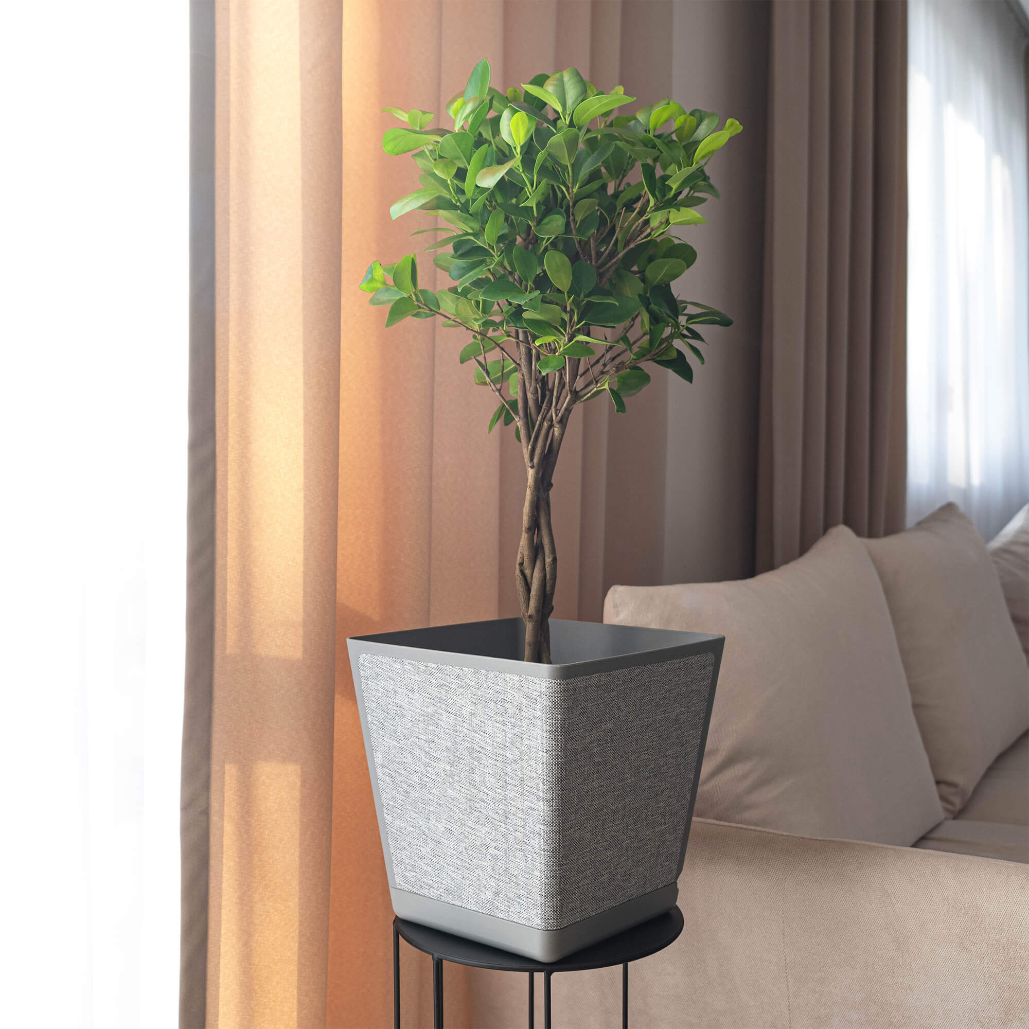 Doniczka osłonka Lavaur 24cm szara