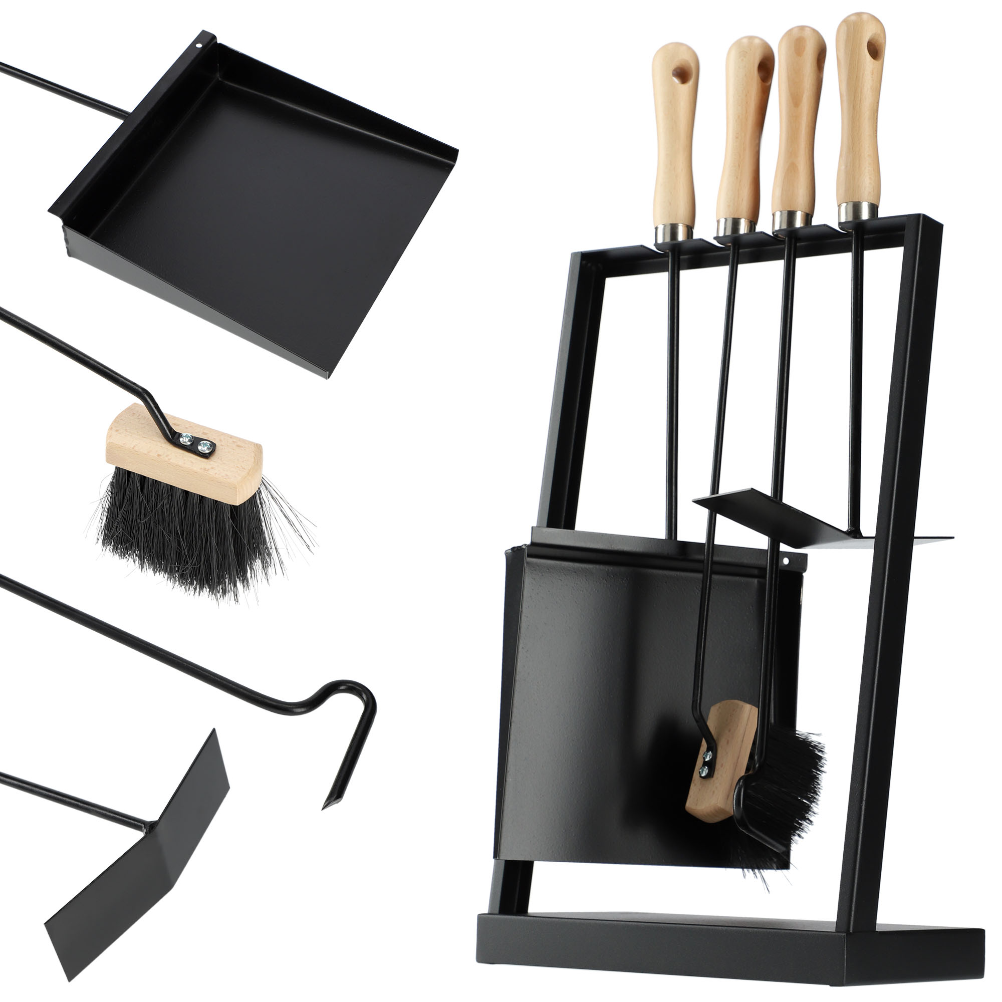 Zestaw kominkowy Stea 5 elementów czarny