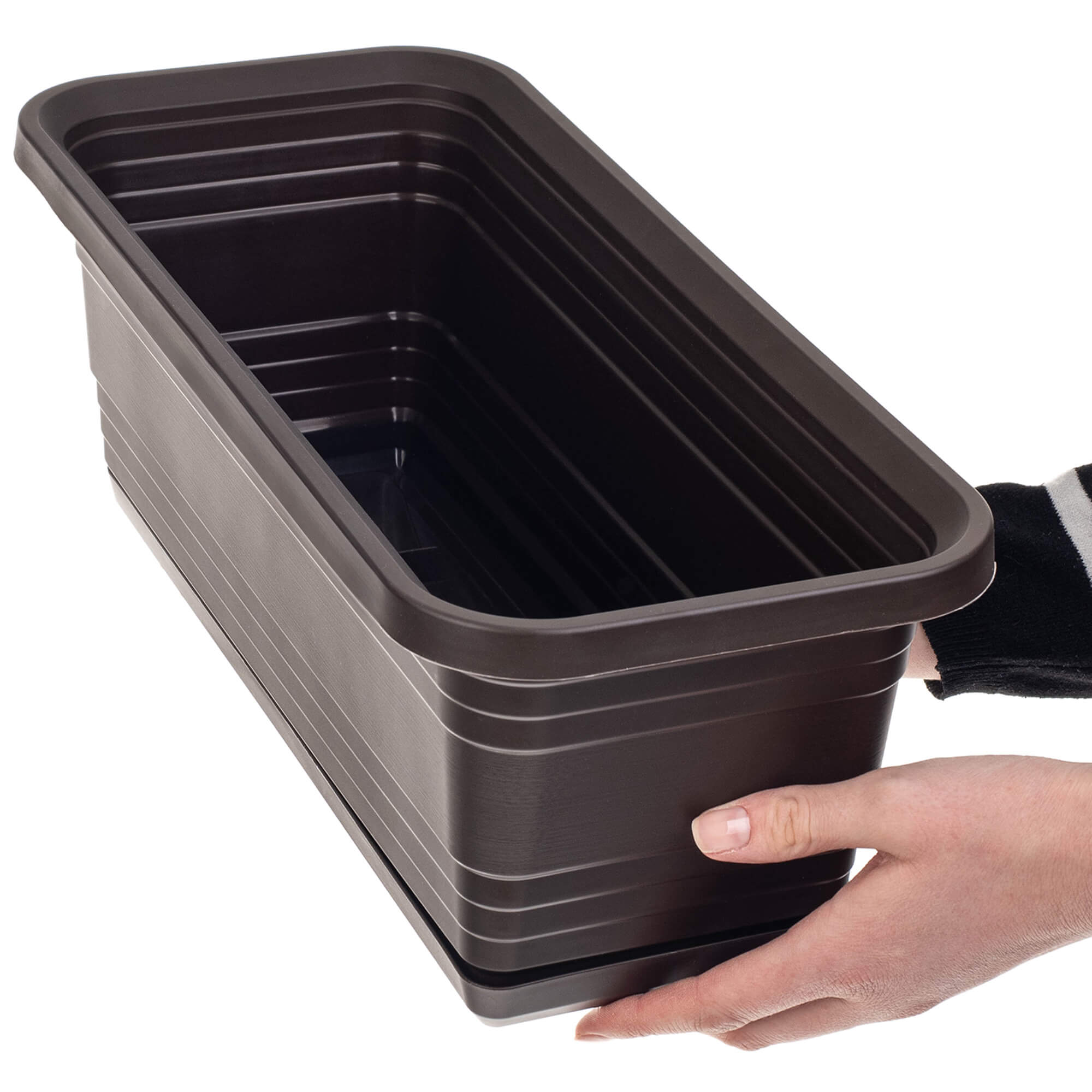 Skrzynka balkonowa z podstawką Paulin 40cm mokka