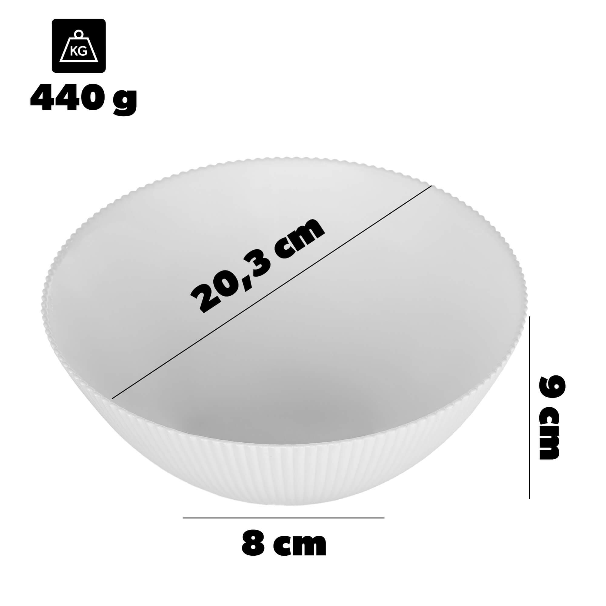 Salaterka szklana Regno 20.3 cm biała 1 szt.