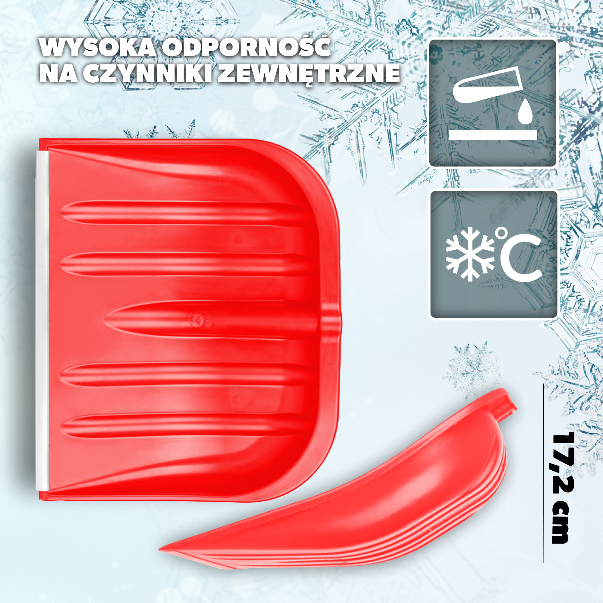 Zestaw do odśnieżania śniegu niebieski + szufla czerwona