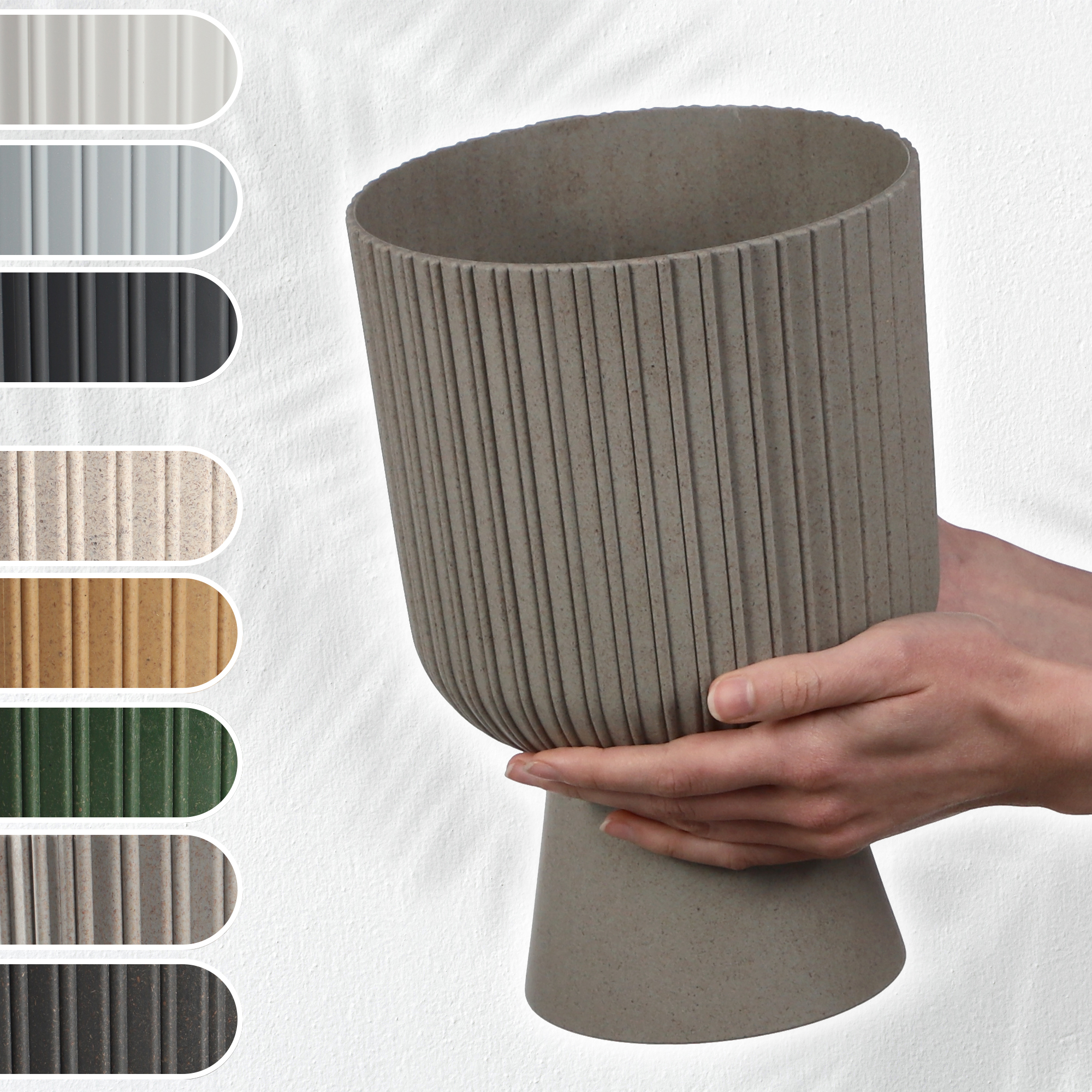 Doniczka na nóżce Golem Eco 14 cm, platyna