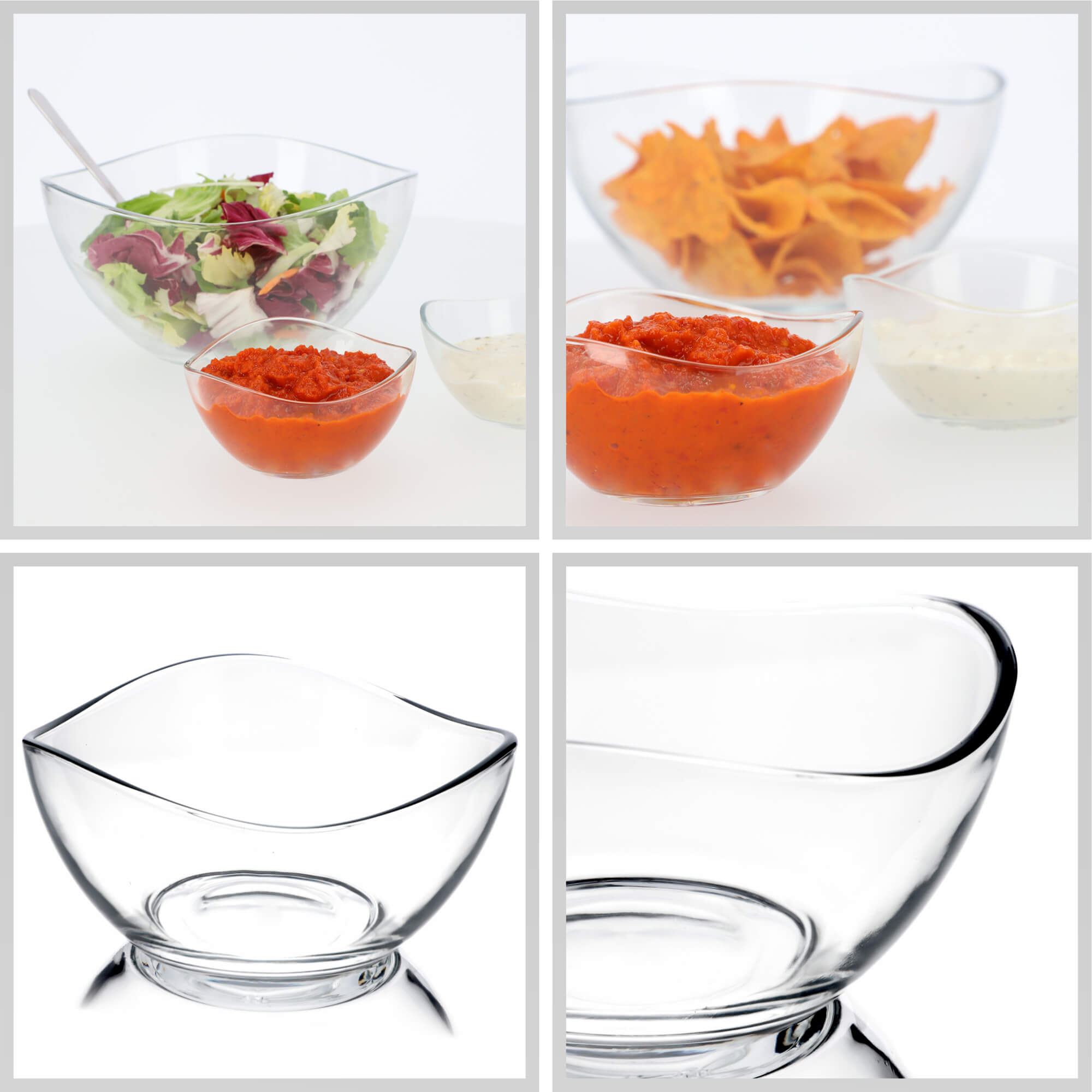 Szklana salaterka 20 x 10 cm. 2 szt.