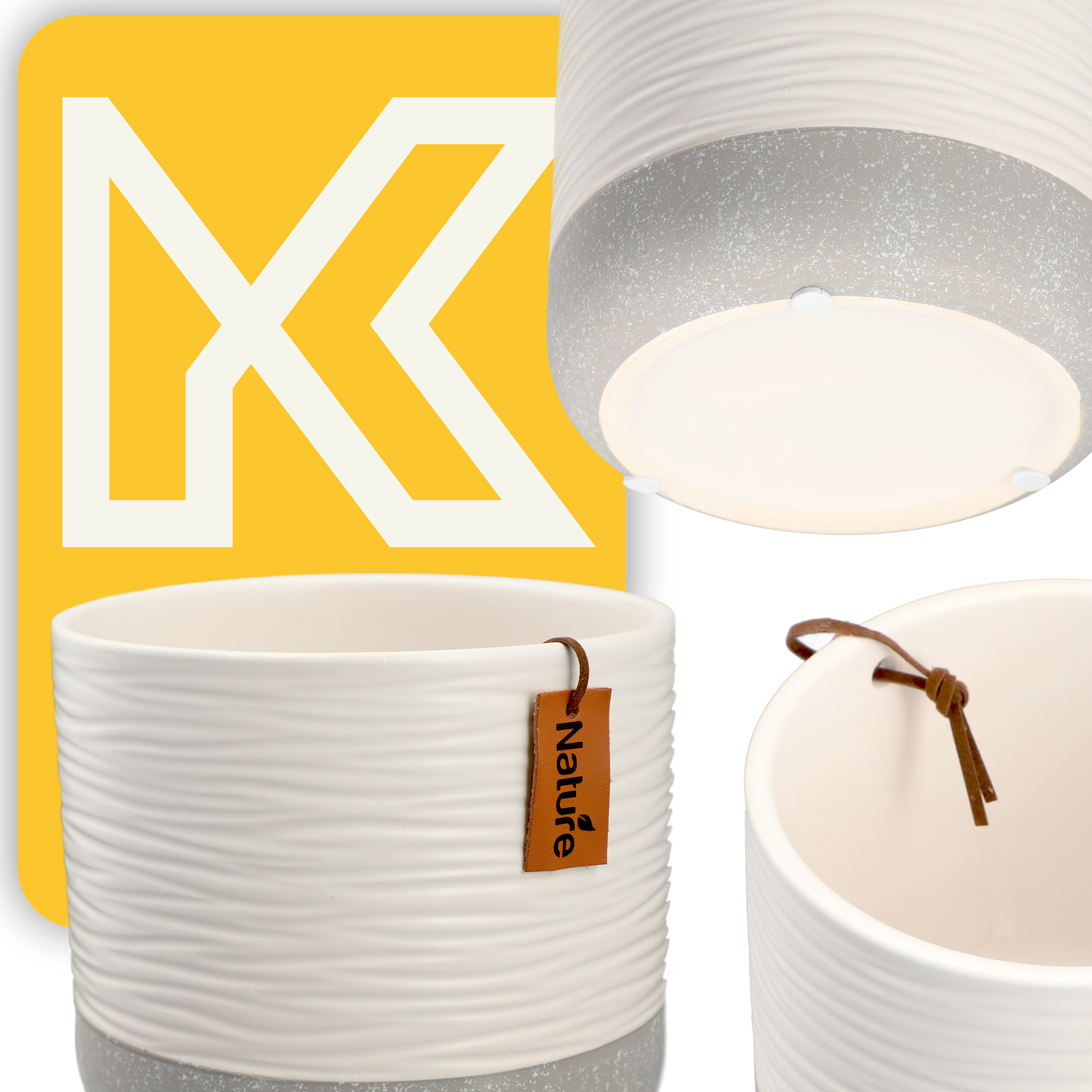 Osłonka ceramiczna Pokka 14 x 15 cm, biała