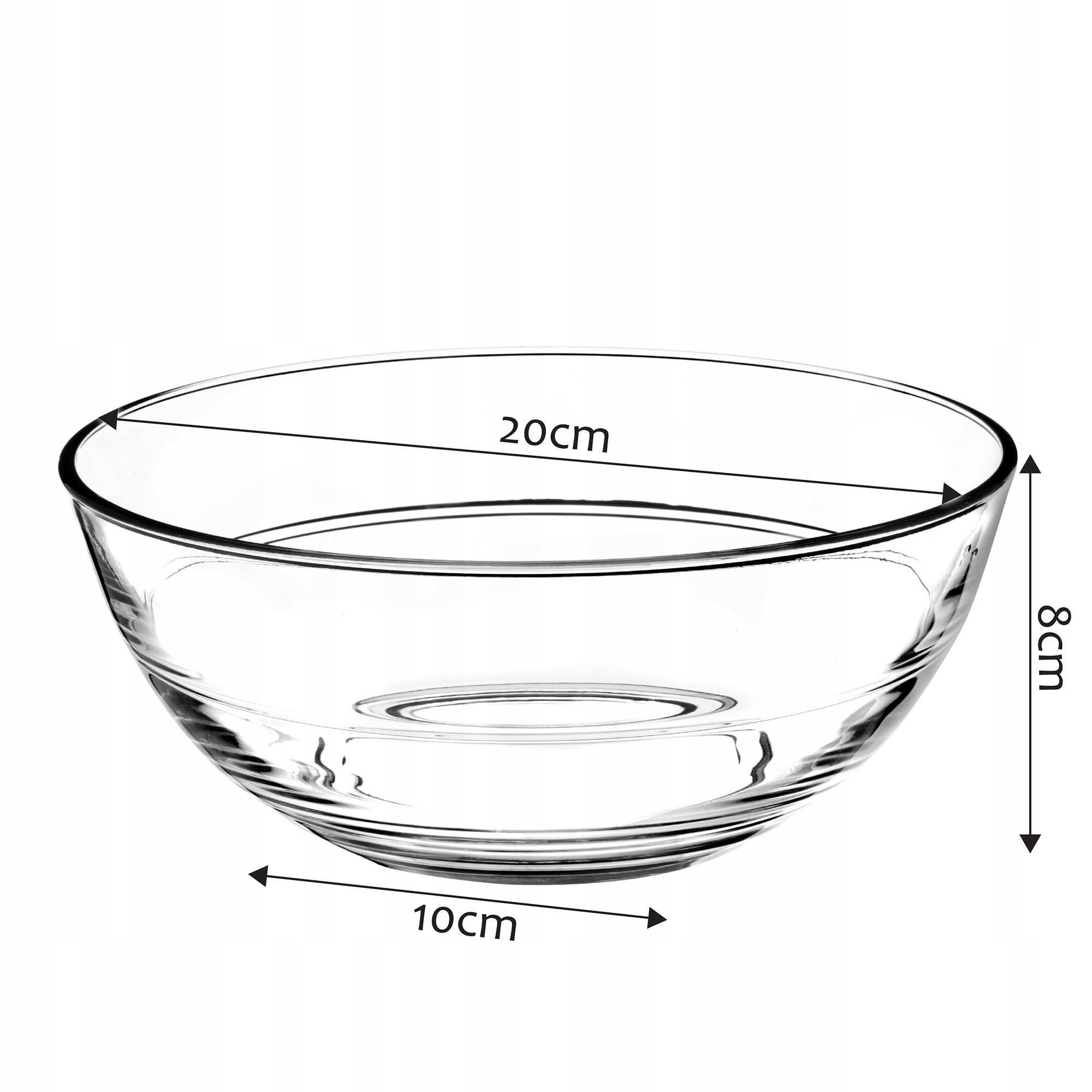 Salaterka szklana 20 x 8 cm, 1 szt.
