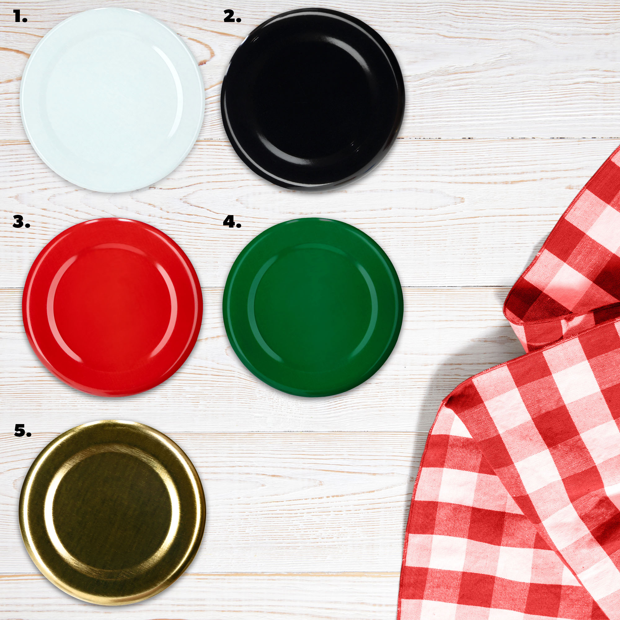 Metalowe wieczka do słoików i butelek Tranas fi 33mm zielone, 200szt