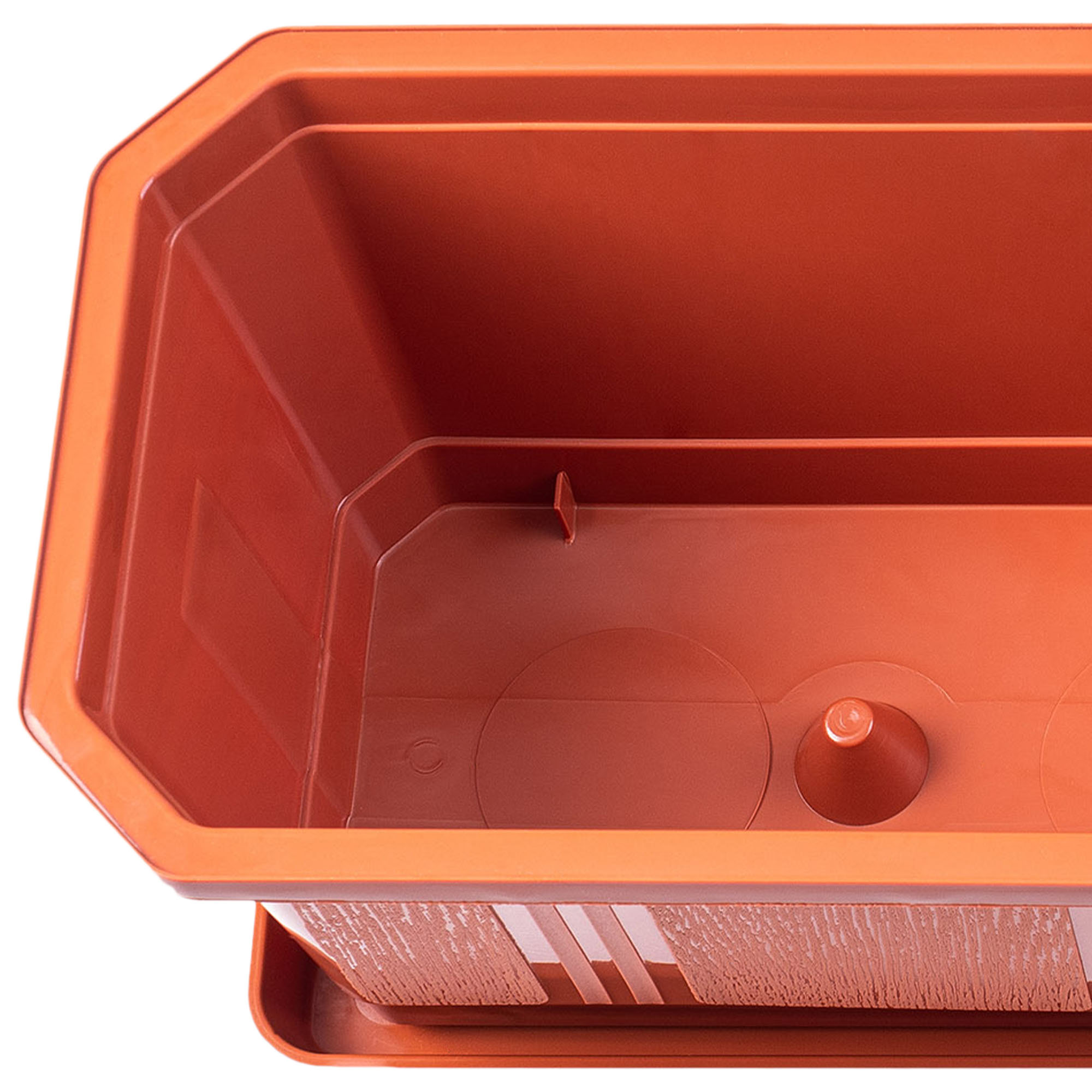 Doniczka balkonowa z uchwytami Oste 40 cm + 60 cm, terakota