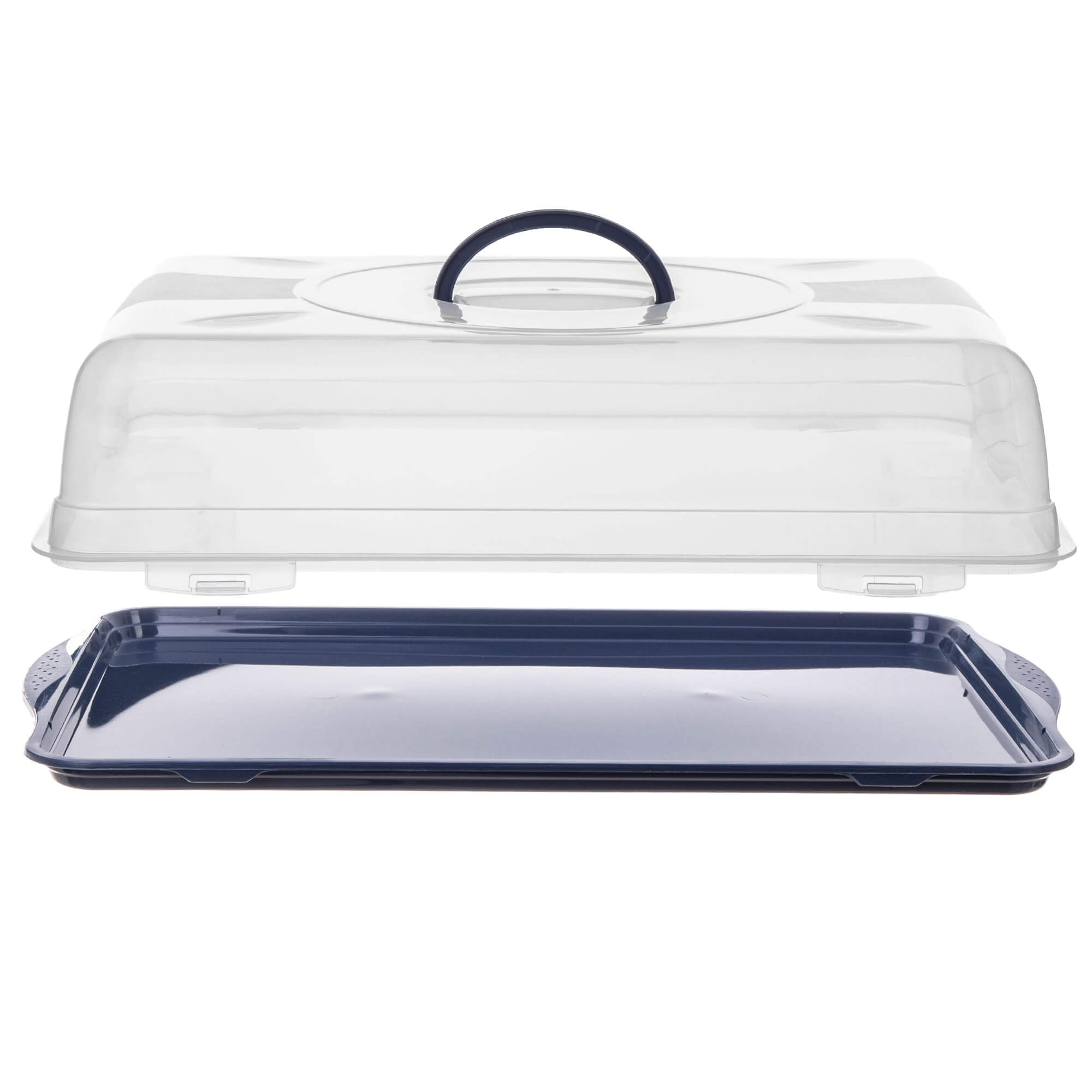 Pojemnik na ciasto z pokrywą Caldaie 46 x 30 cm niebieski