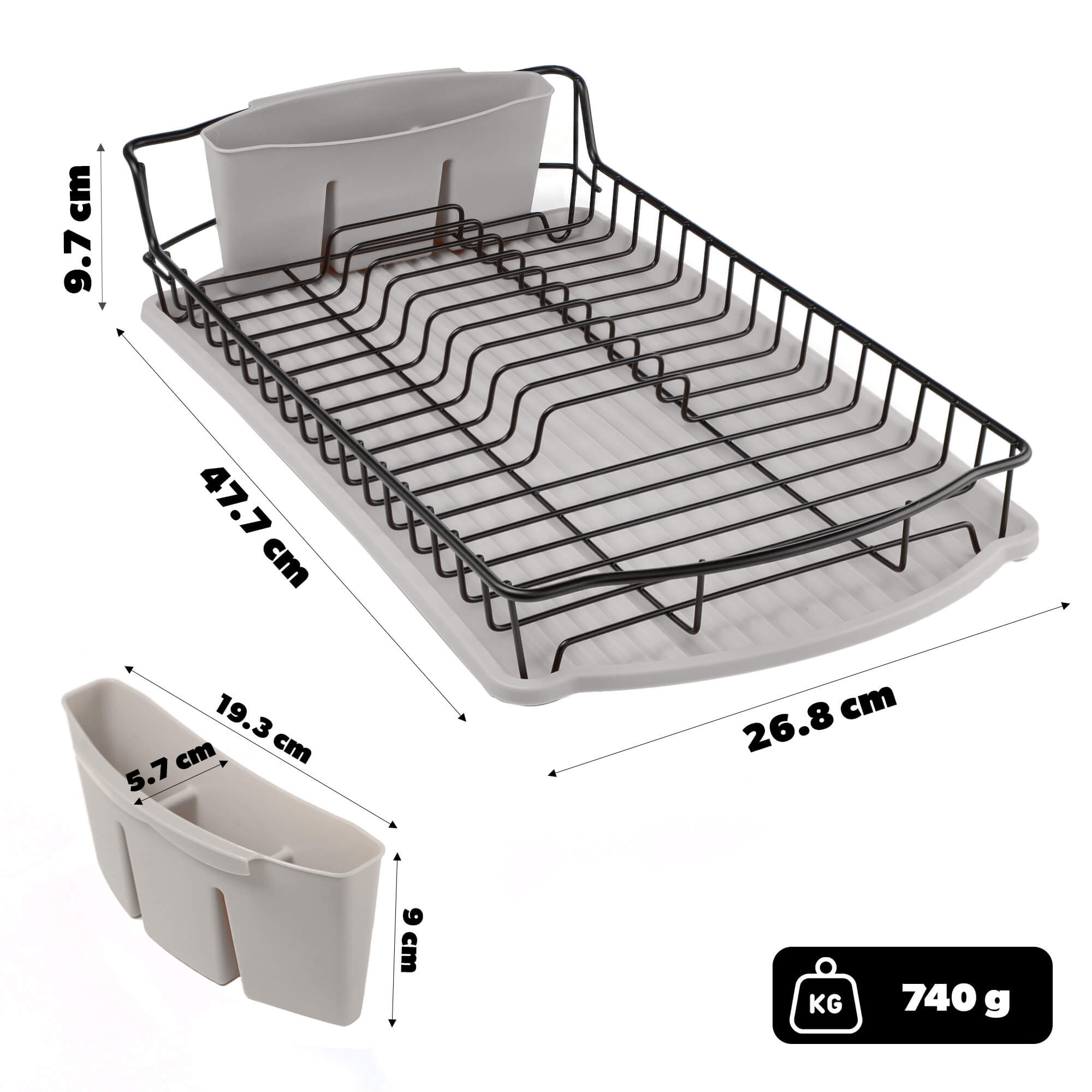 Suszarka do naczyń Tolva, szary jasny