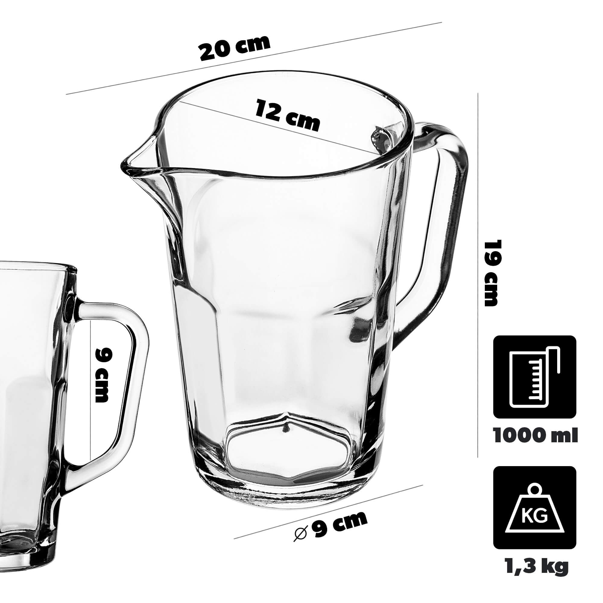 Dzbanek szklany Mels 1L 1 szt.