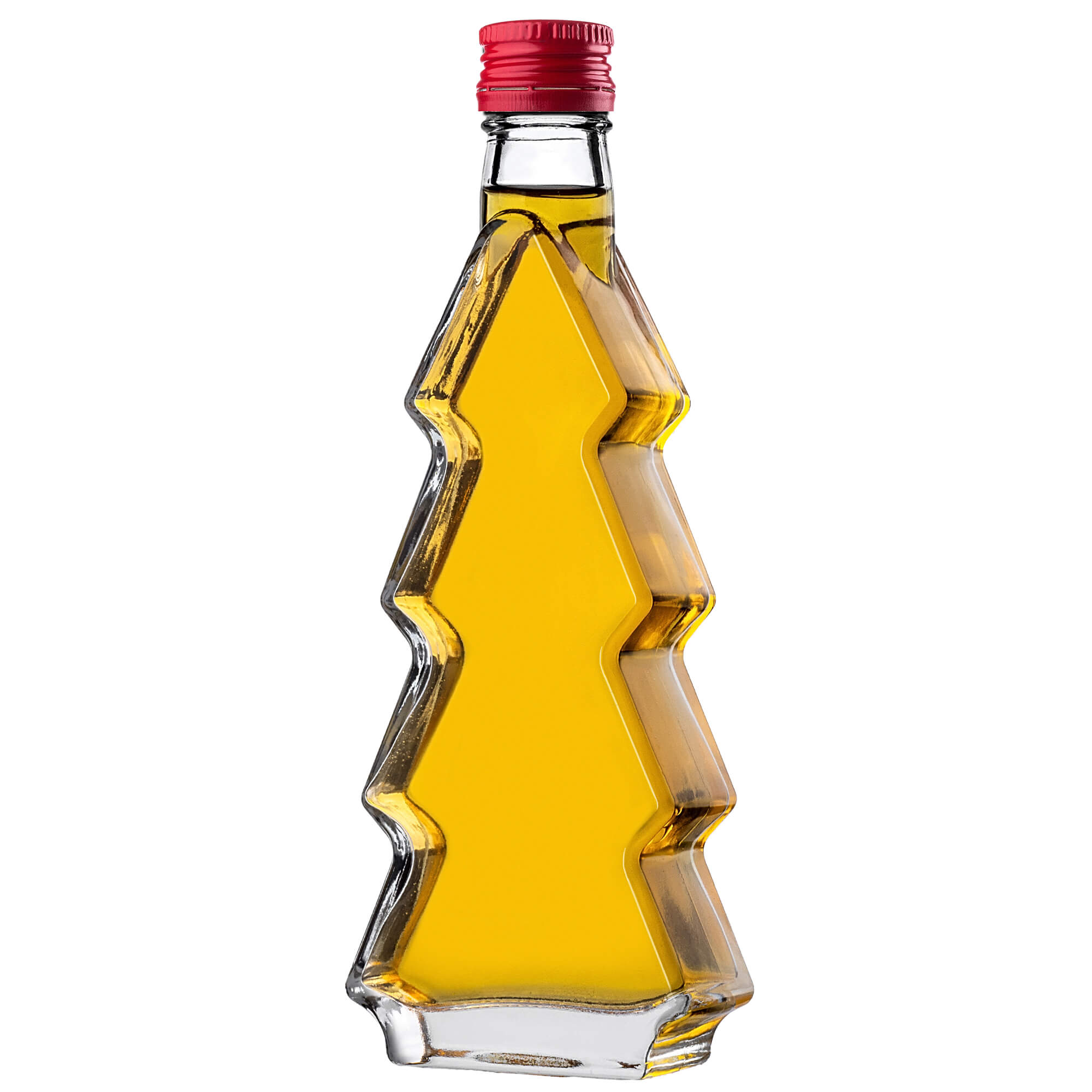 Szklana butelka choinka Enna 200ml z czerwoną zakrętką 1 szt.