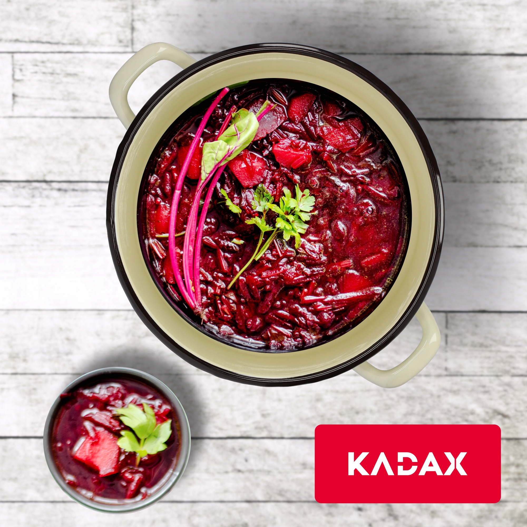 Garnek emaliowany wysoki 4.4L, beżowy