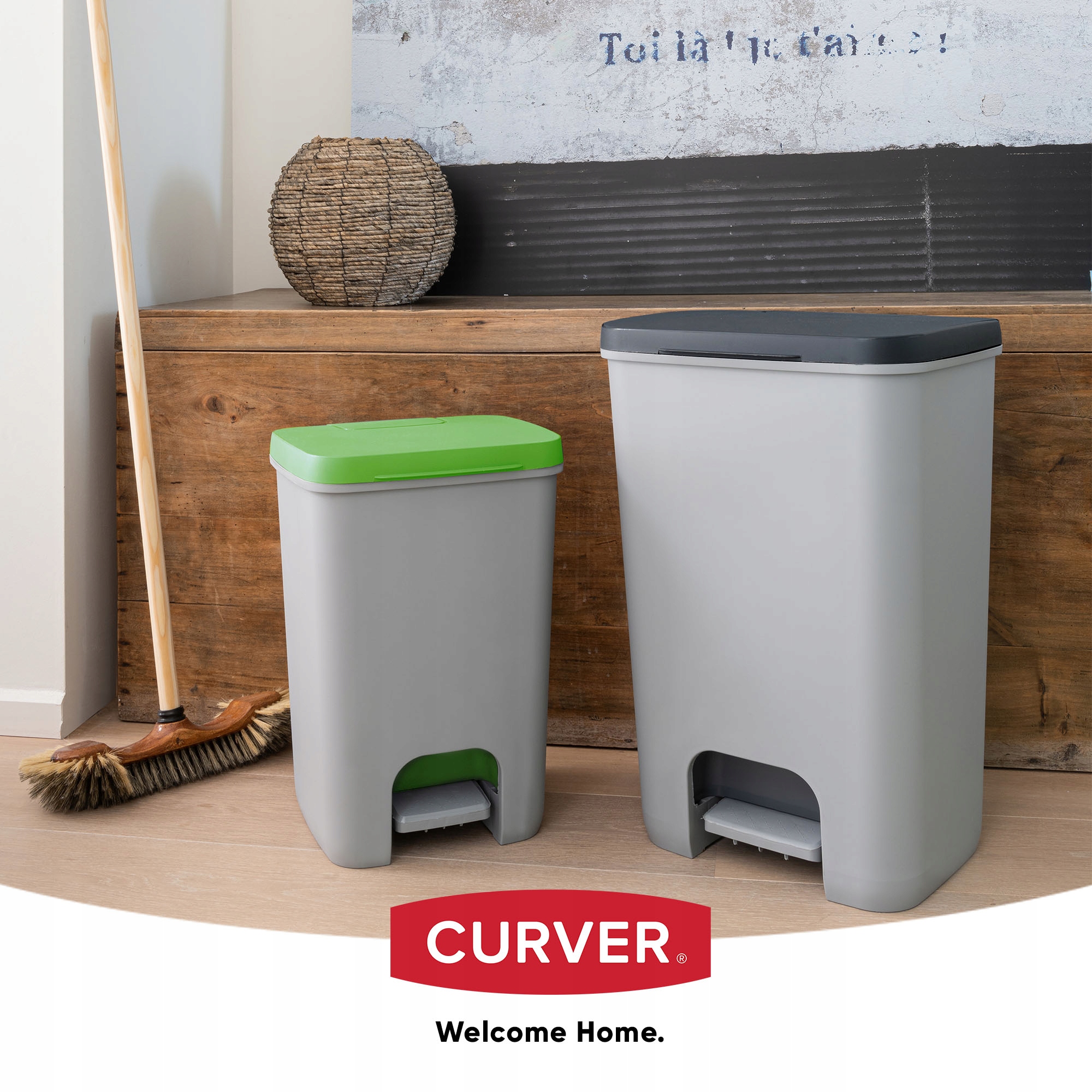 Kosz na śmieci Curver Essentials 20L, zielony