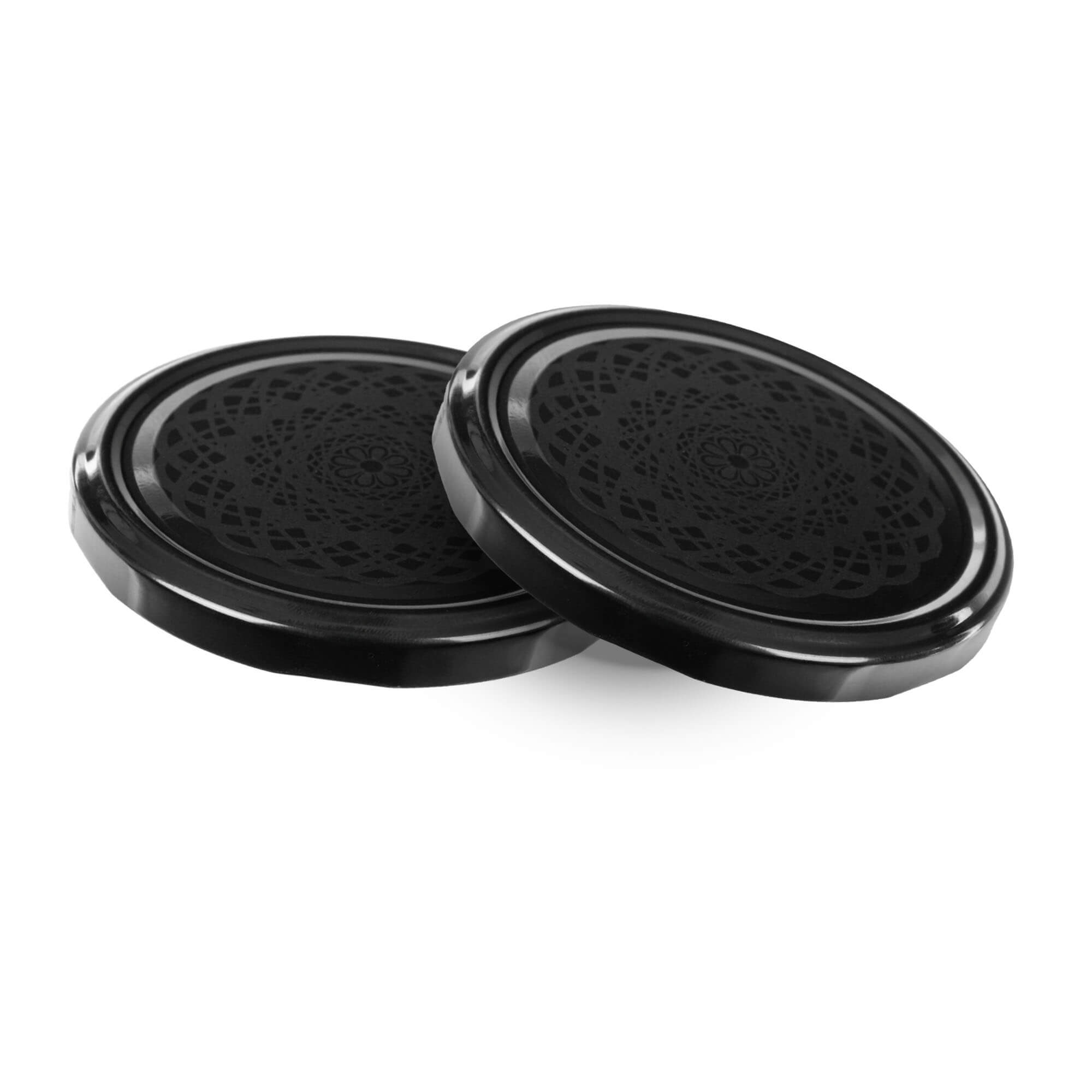 Metalowe wieczka do słoików Sturko 100szt fi 89mm "Czarna koronka"