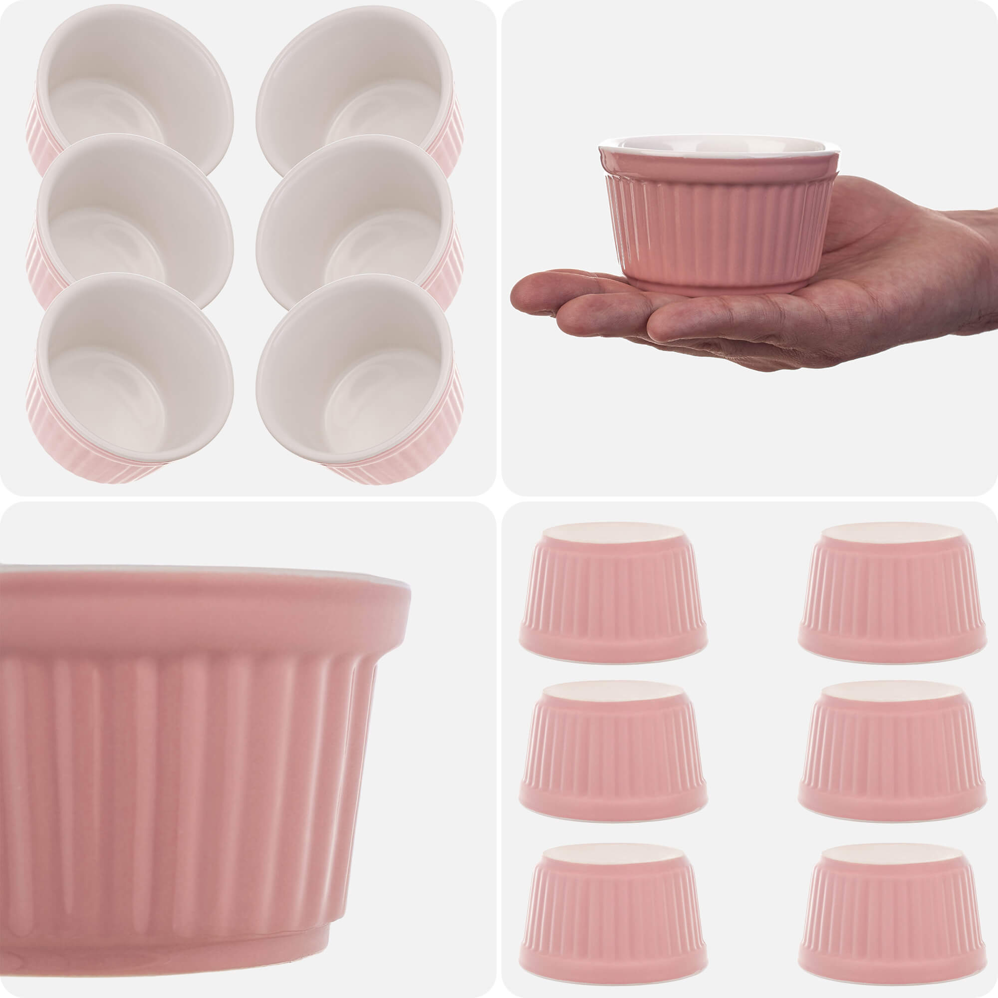 Naczynie ceramiczne do zapiekania Maes 9 x 5 cm różowe 6 szt.