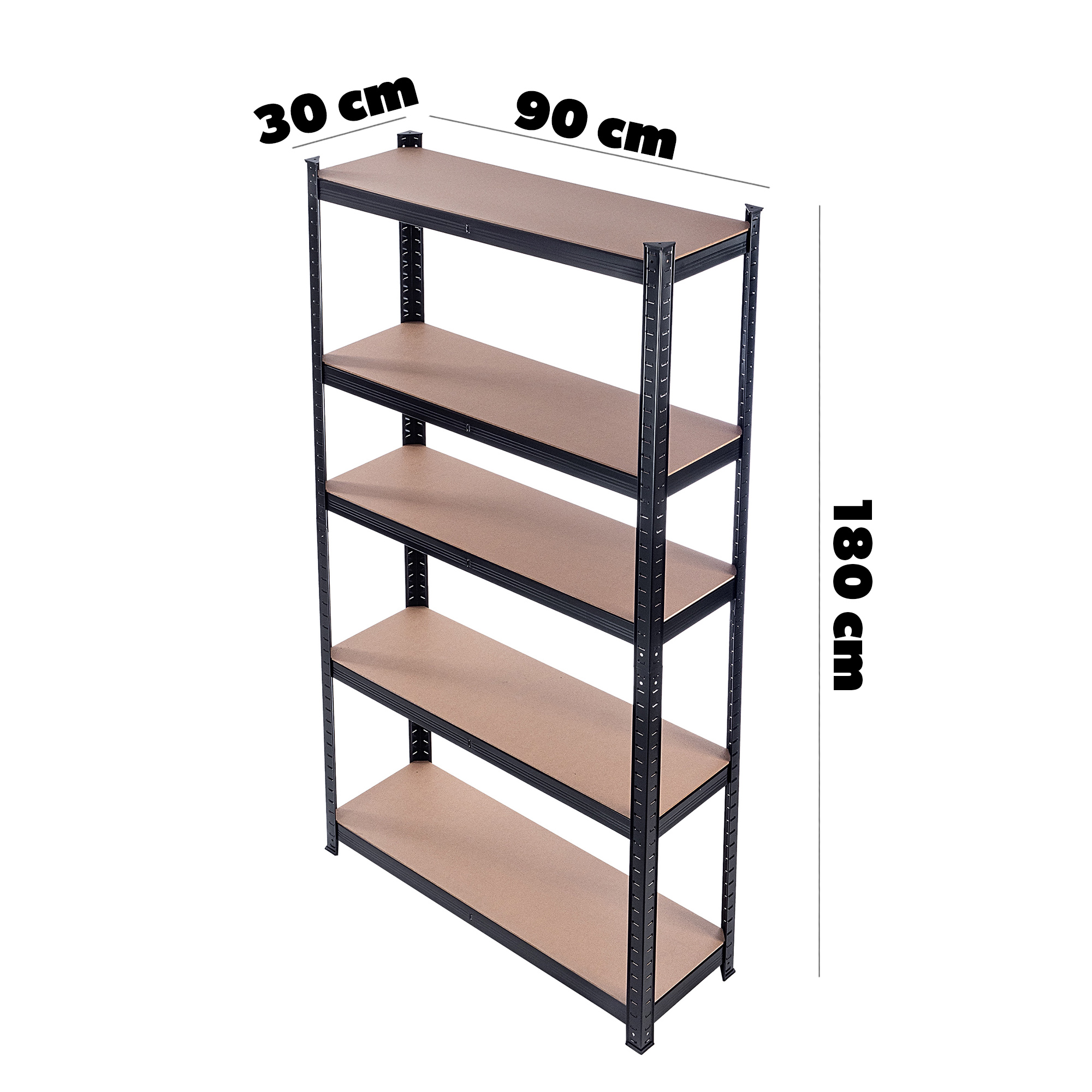 Regał metalowy 5-poziomowy Gien 875kg czarny